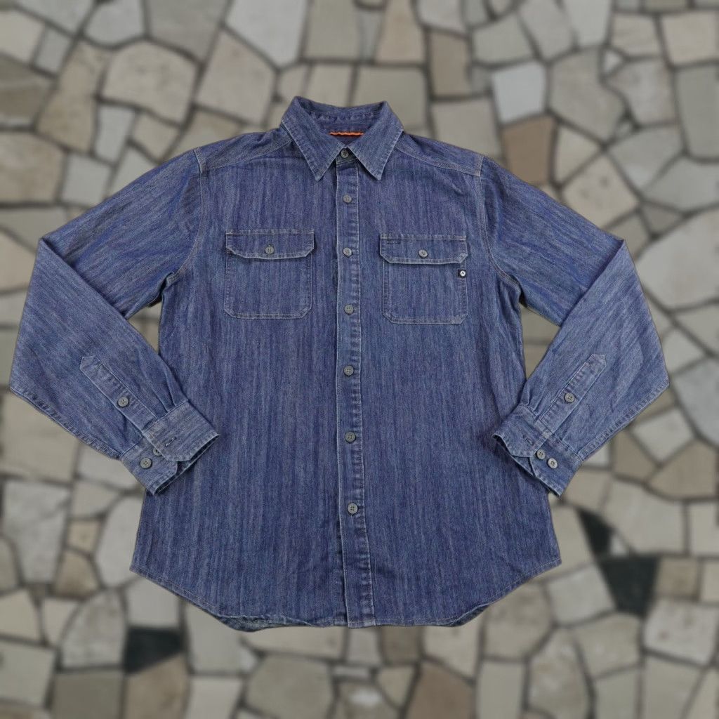Marmot MARMOT Shirt Mens Small Blue Chambray Button-Up Utility Outdoors Hiking Workwear Casual Long Sleeve Collared Pocketed 90s Outdoor Mens Size US S / EU 44-46 / 1 - 1 Thumbnail