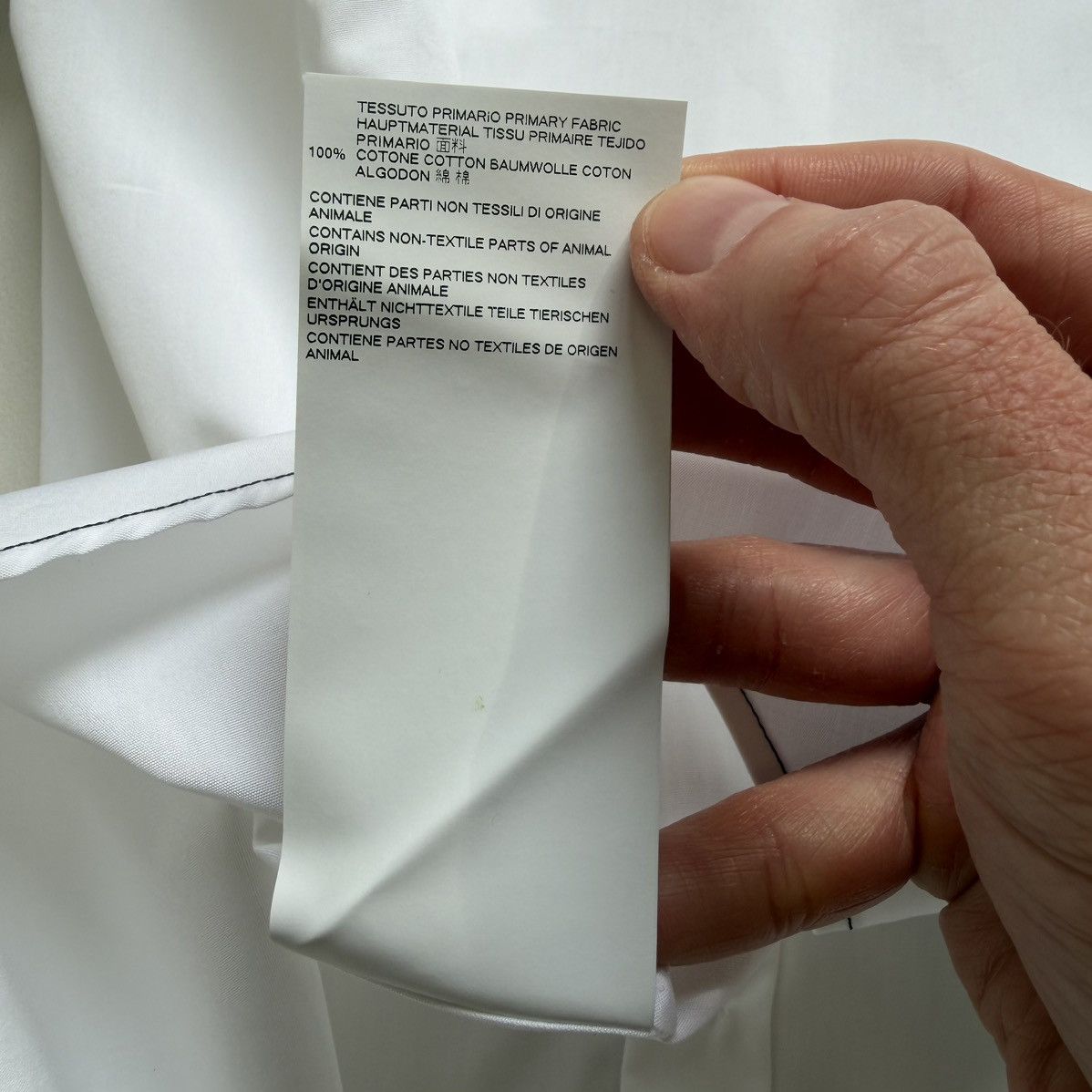 Maison Margiela S/S 18 White Cotton Contrast Stitch Shirt Size US L / EU 52-54 / 3 - 11 Thumbnail