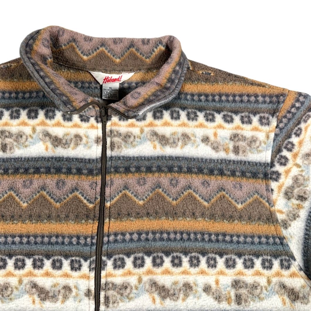 Haband VINTAGE Haband Southwest Jacket Womens XL Fleece Brown Orange Aztec 90s Geometric Casual Workwear Size XL / US 12-14 / IT 48-50 - 2 Thumbnail