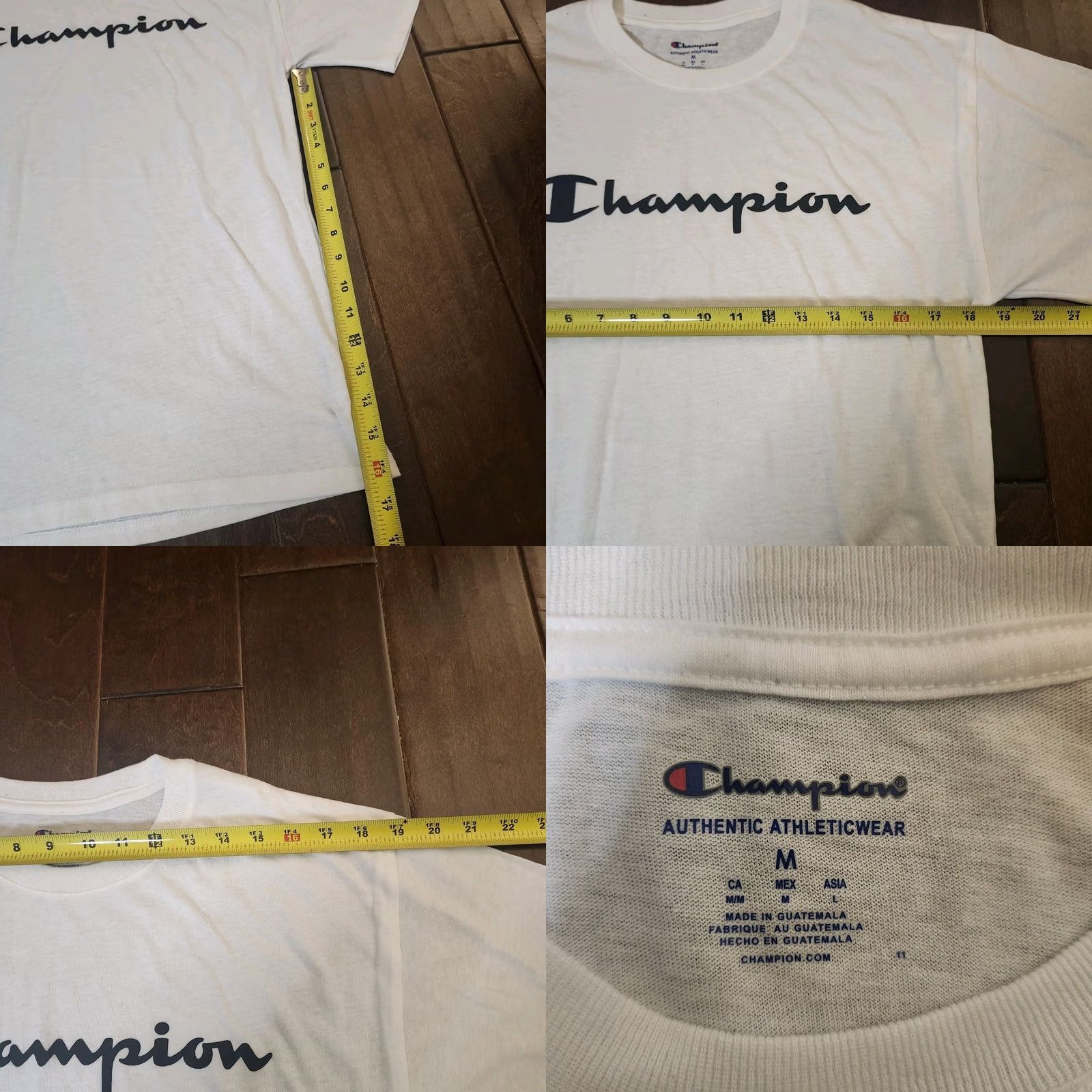 Champion Champion Men's White Logo Short Sleeve T-shirt Tee - Size M Size US M / EU 48-50 / 2 - 8 Thumbnail