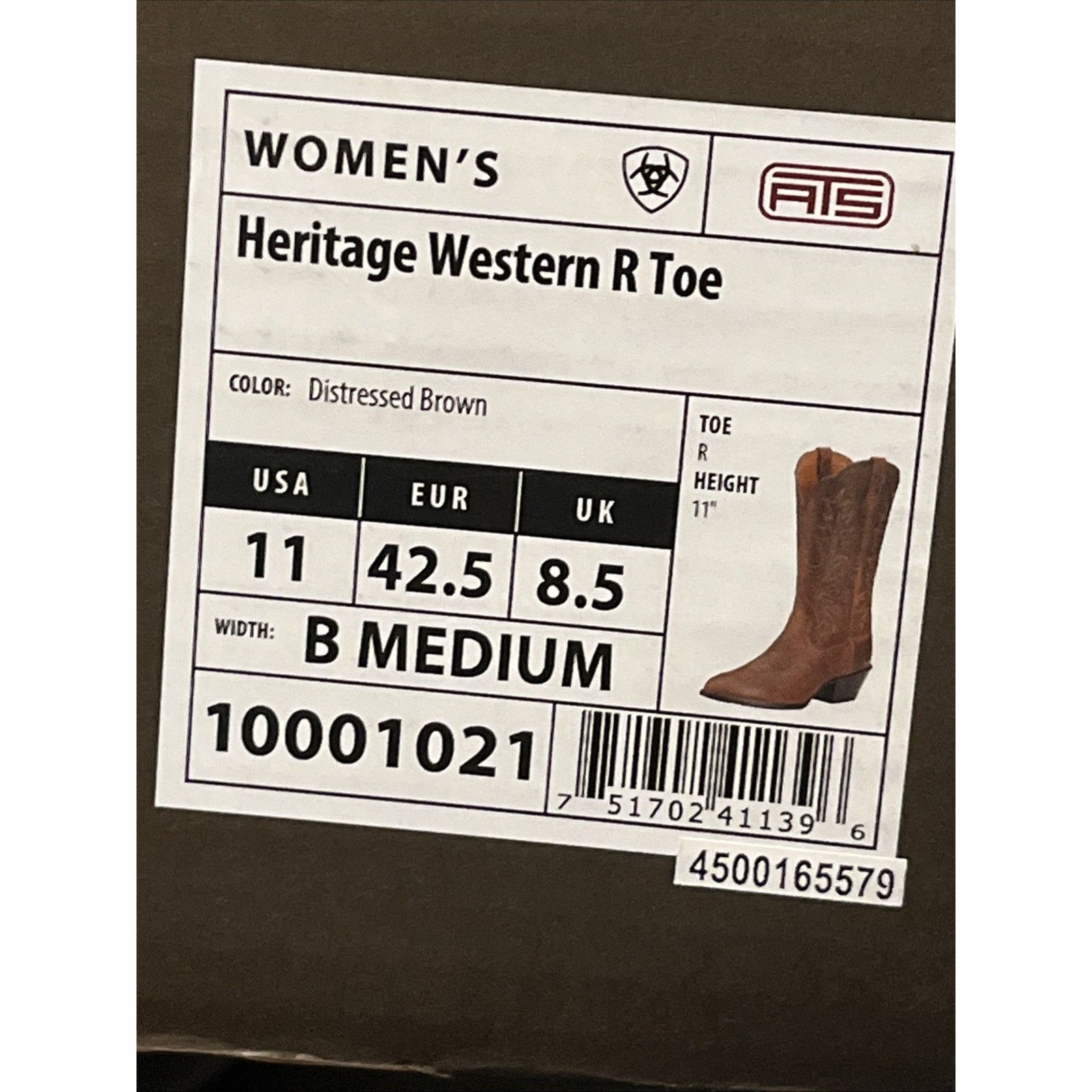 Ariat Ariat® Ladies 11 B Heritage Western R Toe Boot Brown Size US 11 / IT 41 - 8 Thumbnail