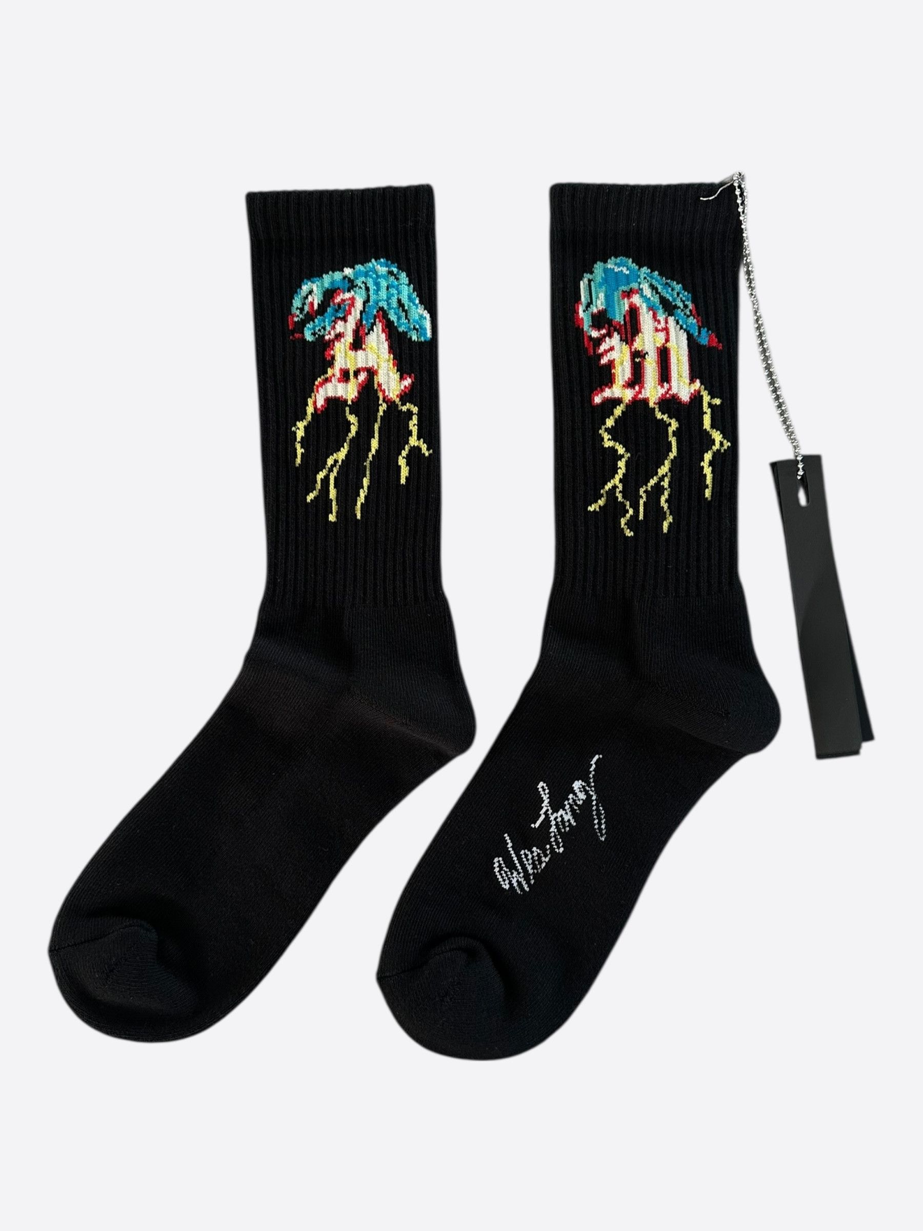 Amiri Amiri Wes Lang Black & Multicolor MA Hands Graphic Socks Size ONE SIZE - 2 Thumbnail