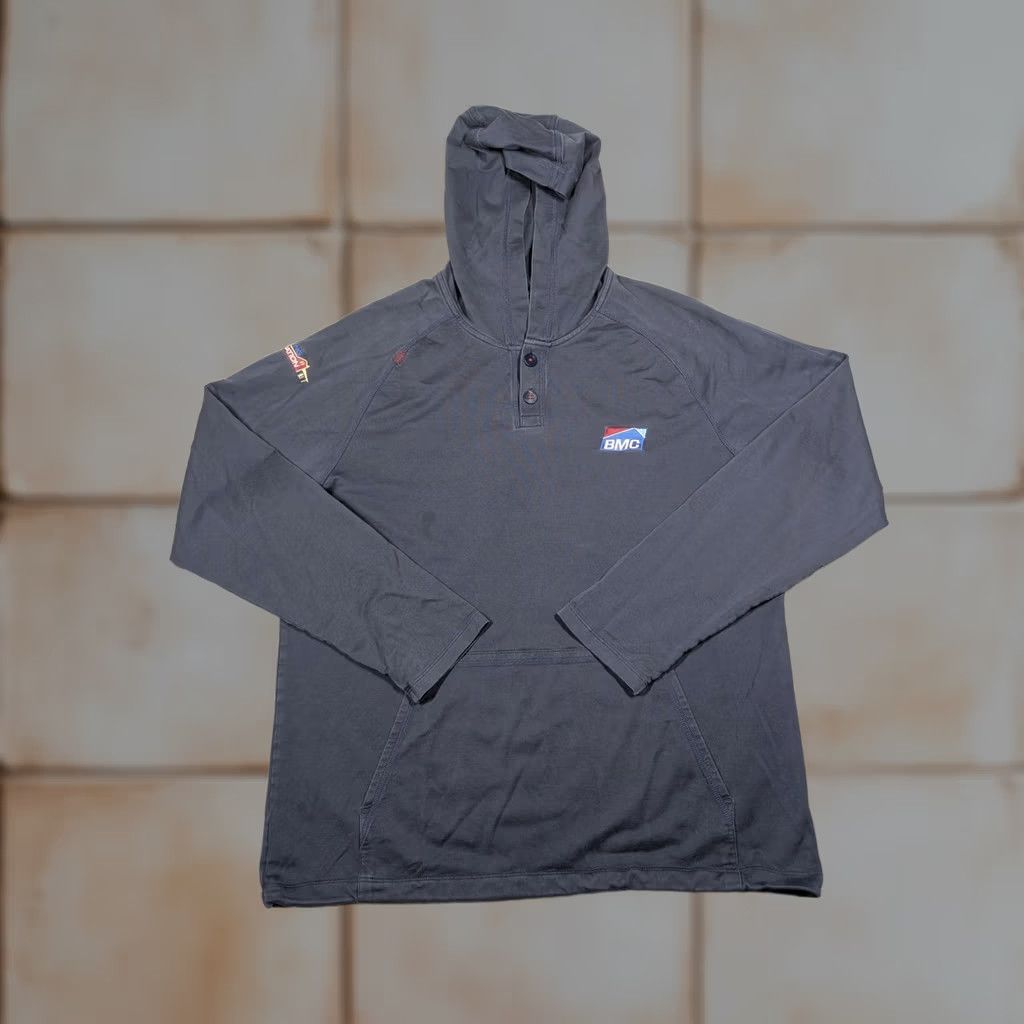 Rhone VINTAGE Rhone Hoodie Mens Large Blue Henley Lightweight Stretch BMC Building Innovation Size US L / EU 52-54 / 3 - 1 Thumbnail
