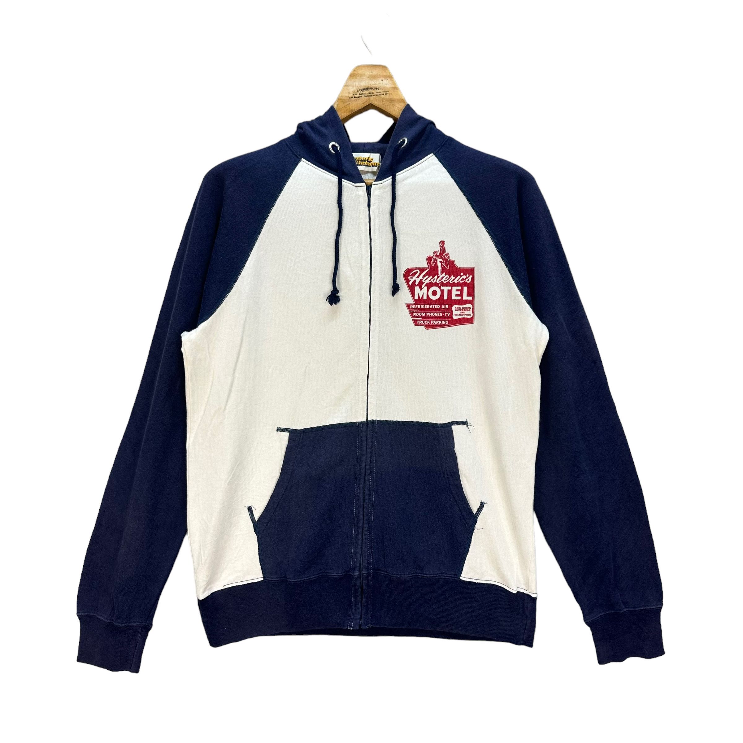 image of Hysteric Glamour x Vintage Hysteric's Motel Colorblock Zipper Hoodies 7751-168, Men's (Size Medium)