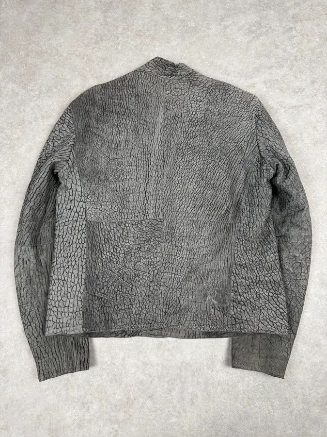Emporio Armani AW2003 Emporio Armani Grey Cracked Effect Leather Jacket Size US M / EU 48-50 / 2 - 2 Thumbnail
