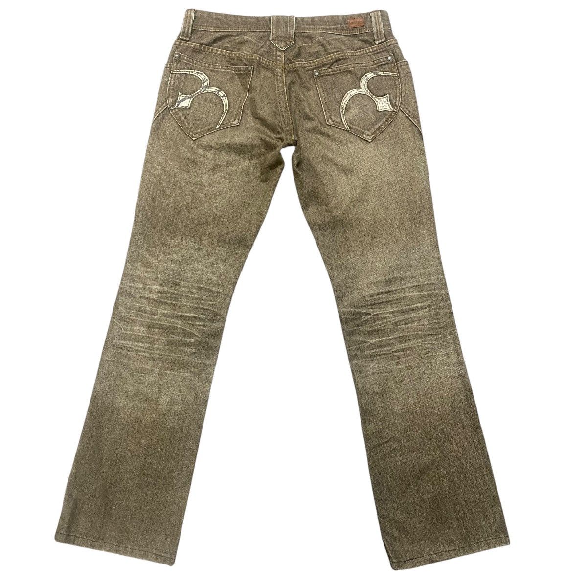 Nicole Club Nicole Club Denim Snake Skin Leather Flare Jeans Size US 29 - 1 Thumbnail