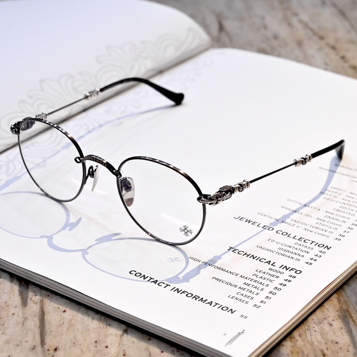 Chrome Hearts CHROME HEARTS BUBBA-A ANTIQUE SILVER- BLACK PLASTIC GLASSES Size ONE SIZE - 2 Thumbnail