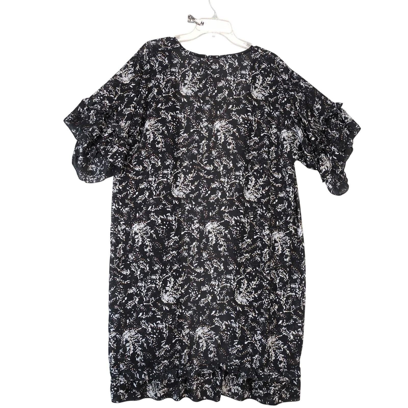 Other Laon Black Floral Print Sheer Long Kimono Open Cardigan XL Size XL / US 12-14 / IT 48-50 - 2 Thumbnail