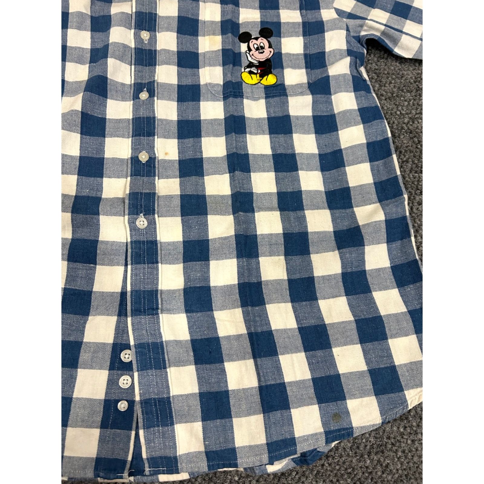 Disney VINTAGE Mickey Inc button-up shirt Mens Large blue white plaid Disney Mickey Mouse Shirt Regular Mens L Blue Plaid Button-Down 3-4 season Size US L / EU 52-54 / 3 - 3 Thumbnail