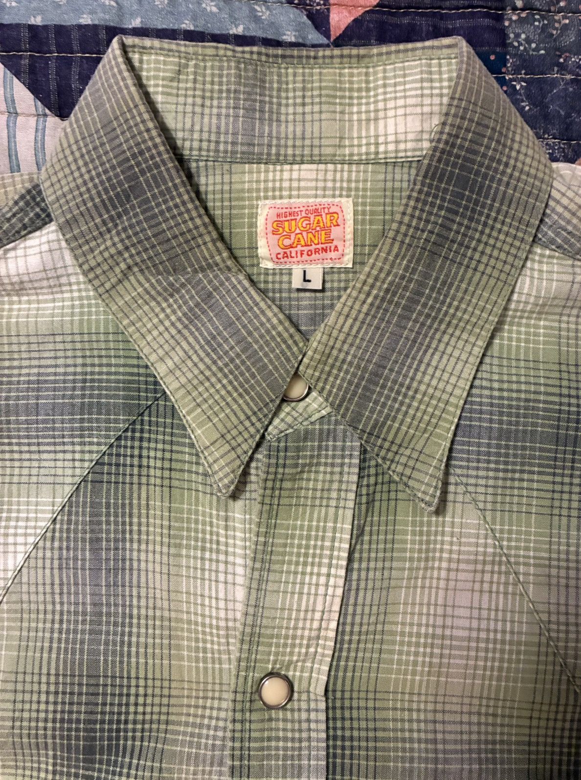 Sugar Cane SUGAR CANE TOYO ENTERPRISE SHADOW PLAID WESTERN SHIRT- LARGE Size US L / EU 52-54 / 3 - 8 Thumbnail