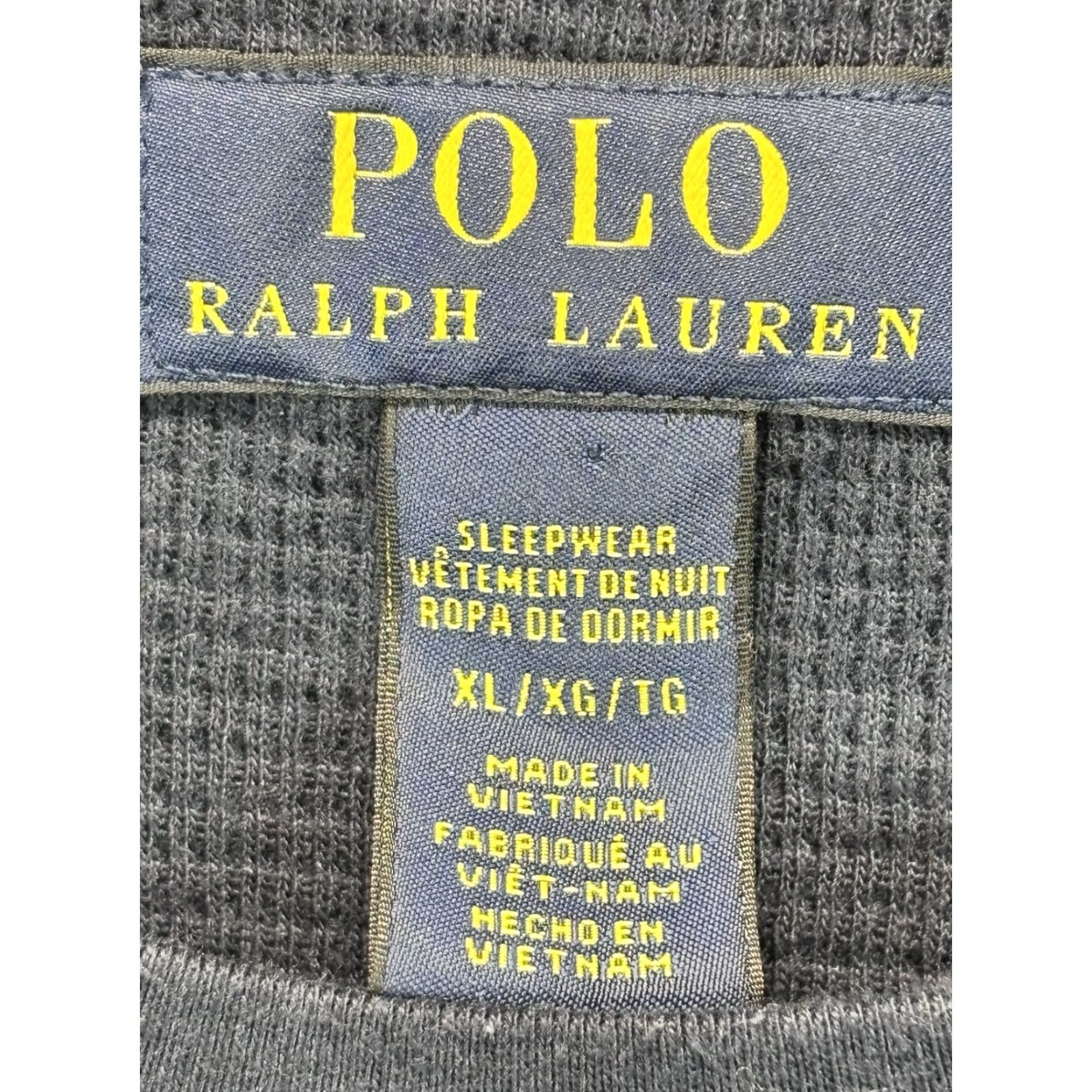 Polo Ralph Lauren VINTAGE Polo Ralph Lauren Thermal Sleepwear Shirt XL Mens Blue Pony Logo Waffle Knit Long Sleeve Sleep Shirt Size US XL / EU 56 / 4 - 6 Thumbnail