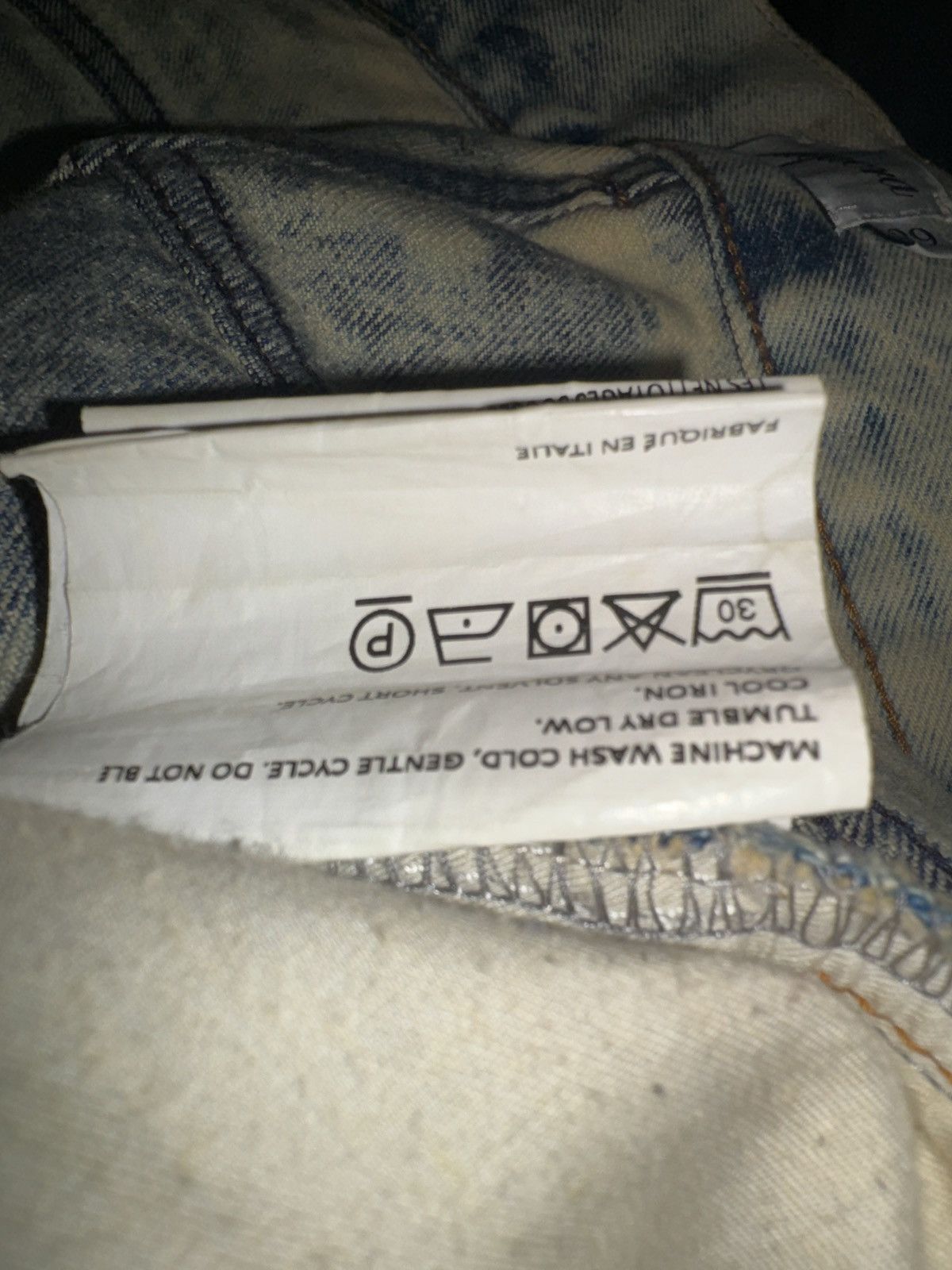 Vaquera Vaquera Distressed Acid Wash Baggy Denim Made In Italy Size US 29 - 13 Thumbnail
