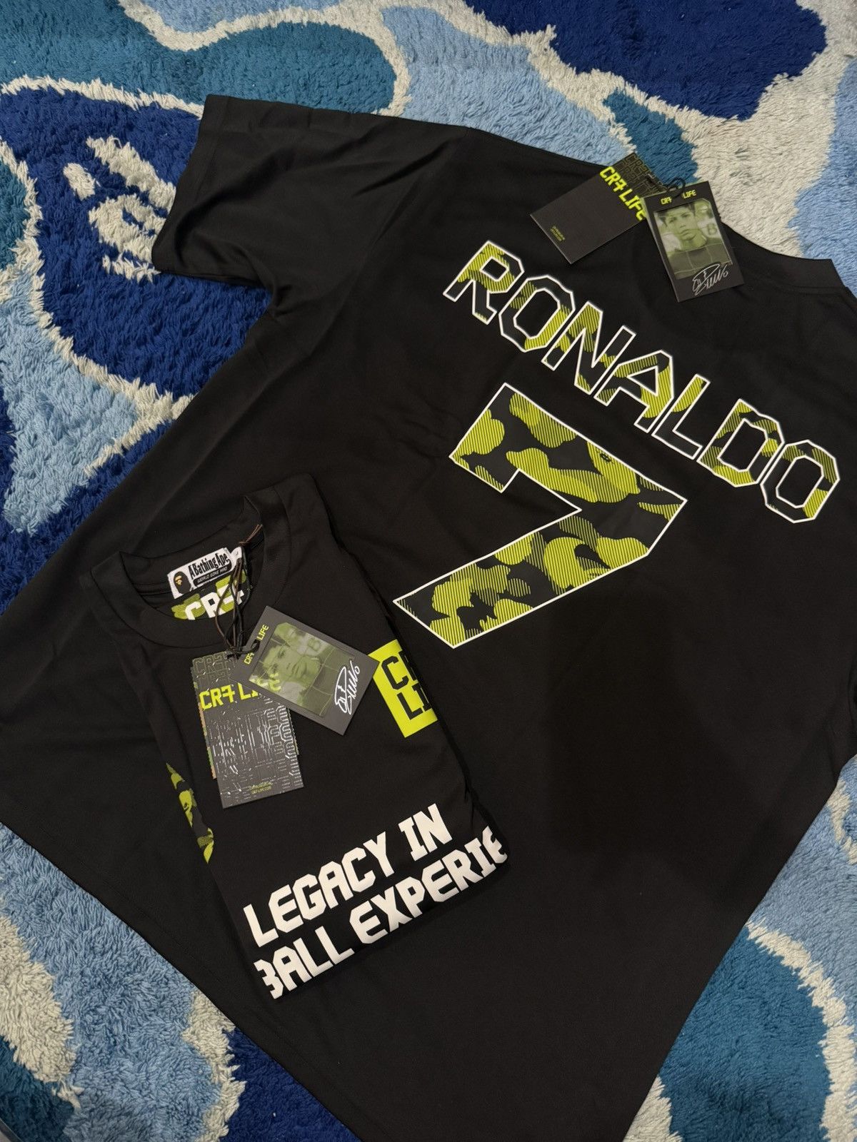 BAPE x CR7 LIFE Jersey Lサイズ BAPE X CR7 】LIFE MULTI LOGO POLY RELAXED FIT JERSEY | bape.com