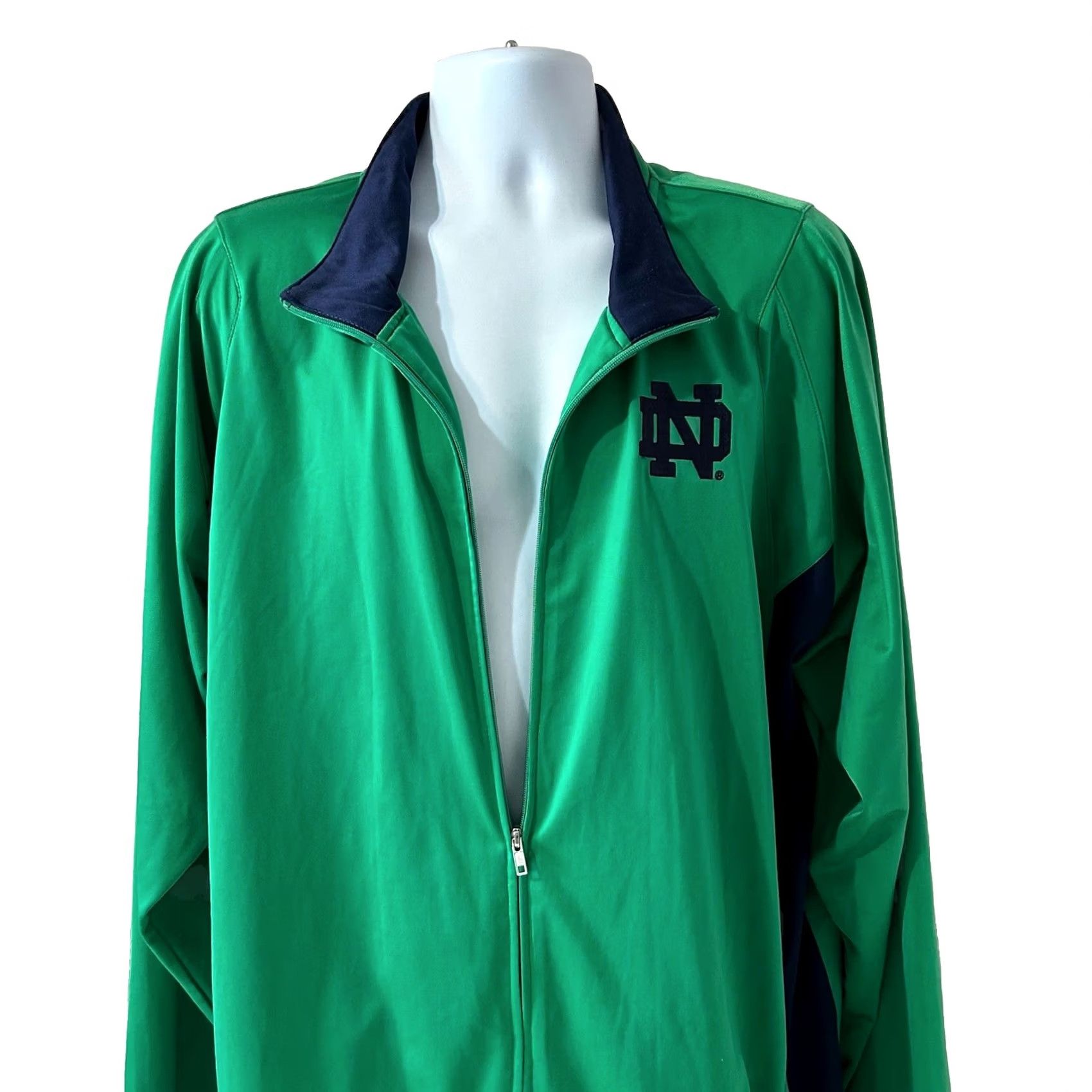 Logo 7 Vintage Notre Dame Full Zip Jacket Men 2XL Green Genuine Stuff Embroidered Logo Size US XXL / EU 58 / 5 - 6 Thumbnail
