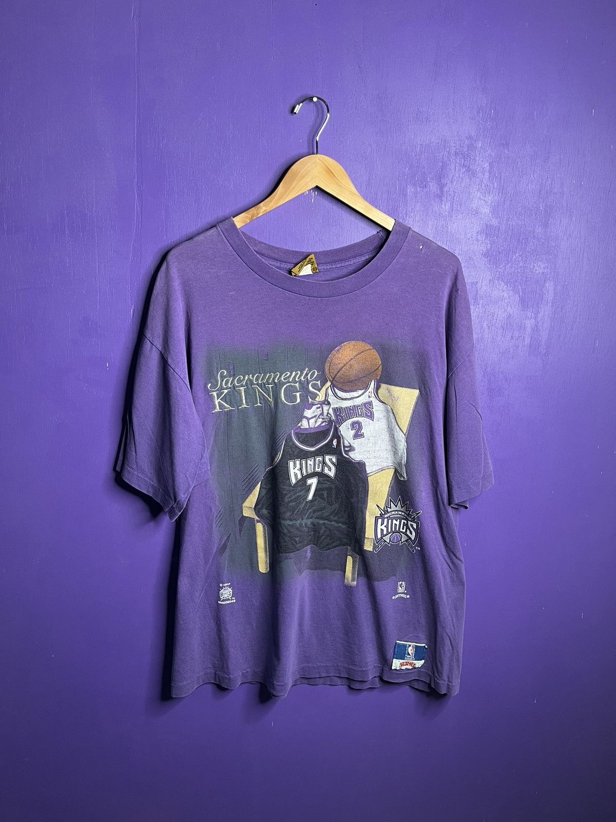 NBA × Nutmeg × Vintage Vintage 90s Nutmeg Sacramento kings jerseys tee Size US XL / EU 56 / 4 - 1 Thumbnail