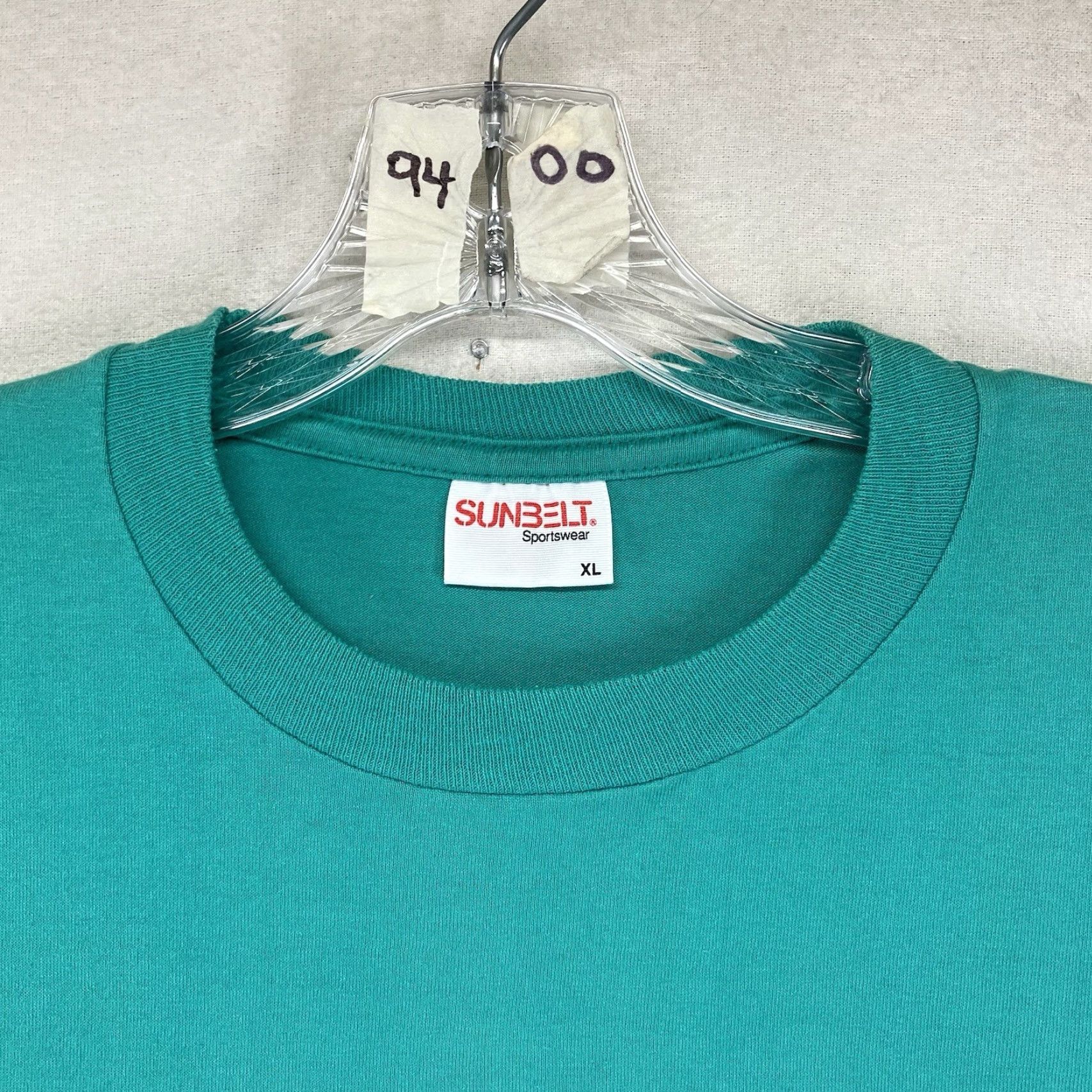 Altea Vintage Single Stitch T Shirt Blank XL 90s USA Made Teal Colour 48x30 Size US XL / EU 56 / 4 - 4 Thumbnail