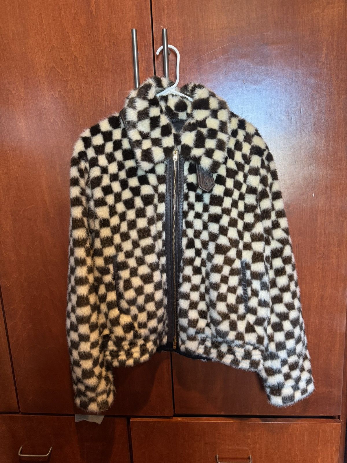 Amiri Amiri Men's Checkered Faux-Fur Bomber Jacket Size US L / EU 52-54 / 3 - 1 Thumbnail