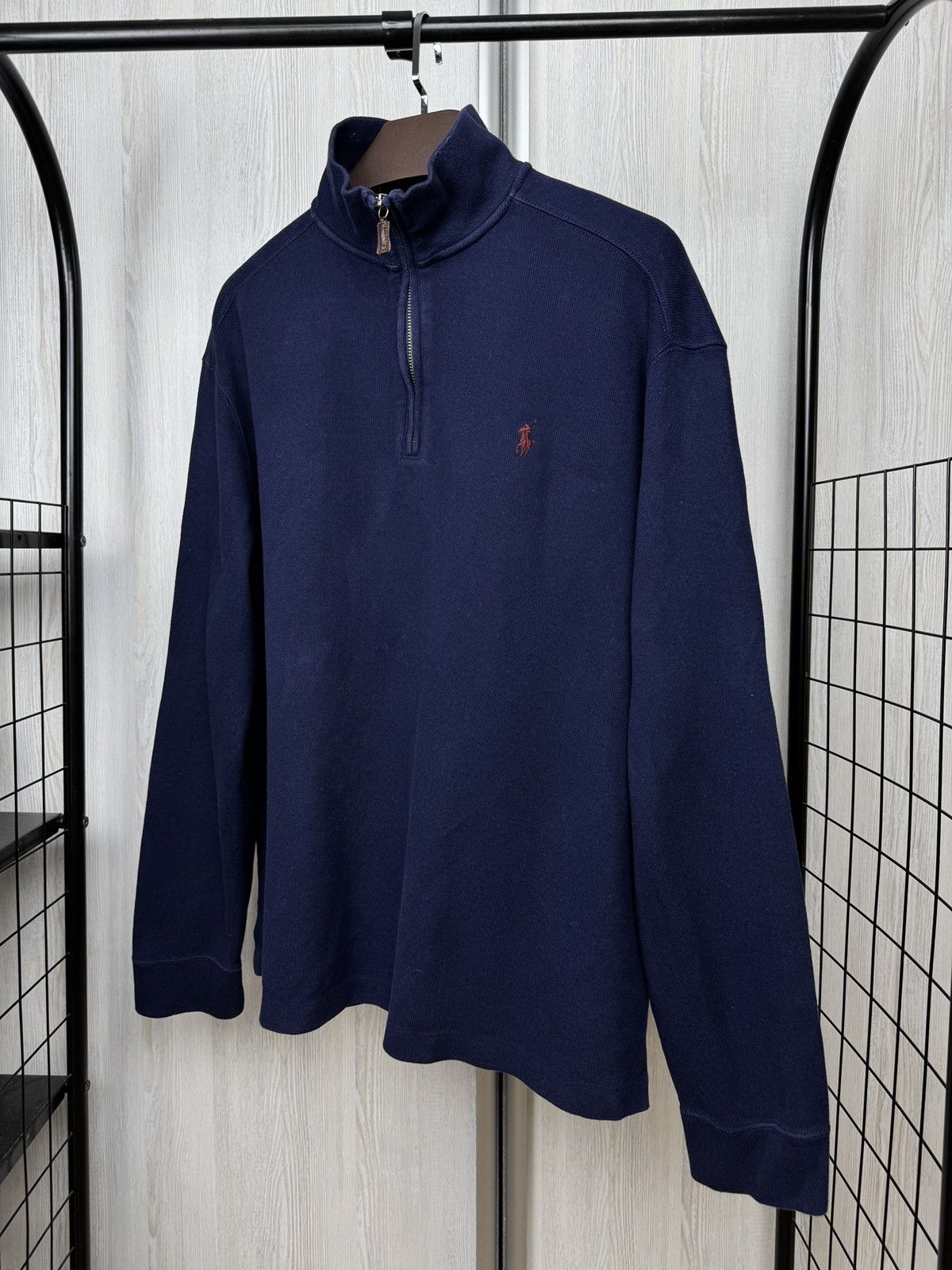 Polo Ralph Lauren Polo Ralph Lauren vintage 1/4 zip navy blue pullover sweater Size US XL / EU 56 / 4 - 5 Thumbnail