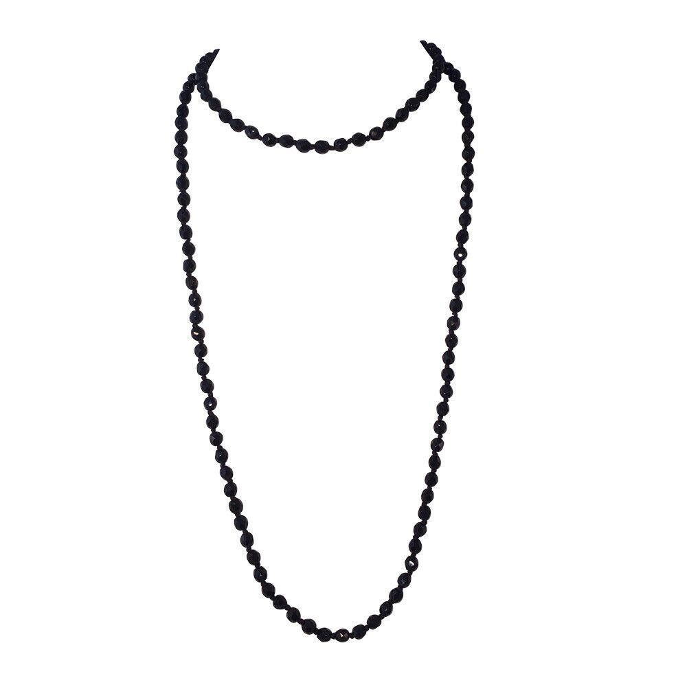 Designer French Jet Faceted Glass Bead Flapper Necklace Size ONE SIZE - 3 Thumbnail