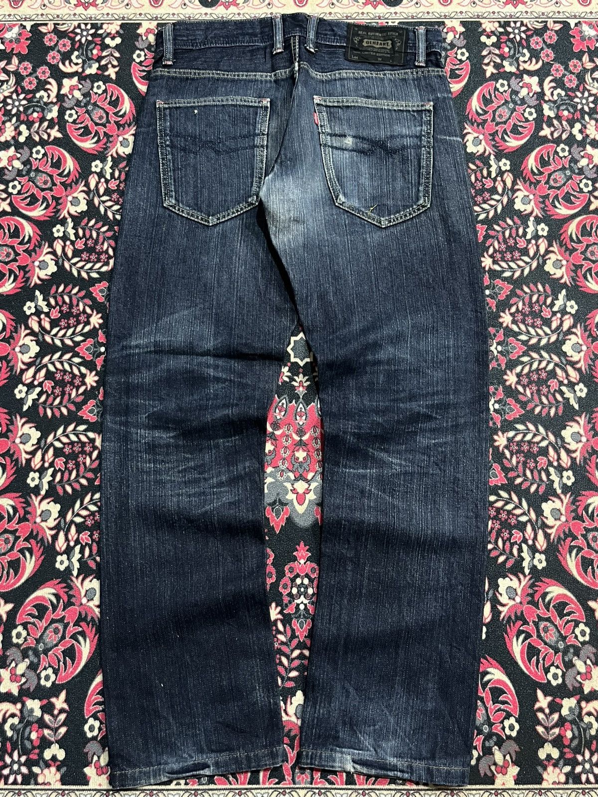 Le Grande Bleu (L.G.B.) Vintage Japanese Brand GL Heart Dark Blue Wash Straight Jean Size US 31 - 2 Thumbnail