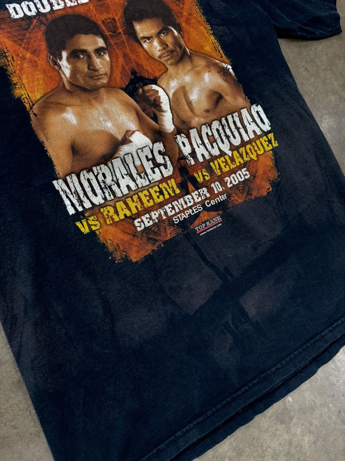Vintage Vintage 2005 Double Trouble Morales v. Pacquiao Tee Medium Size US XXL / EU 58 / 5 - 4 Thumbnail