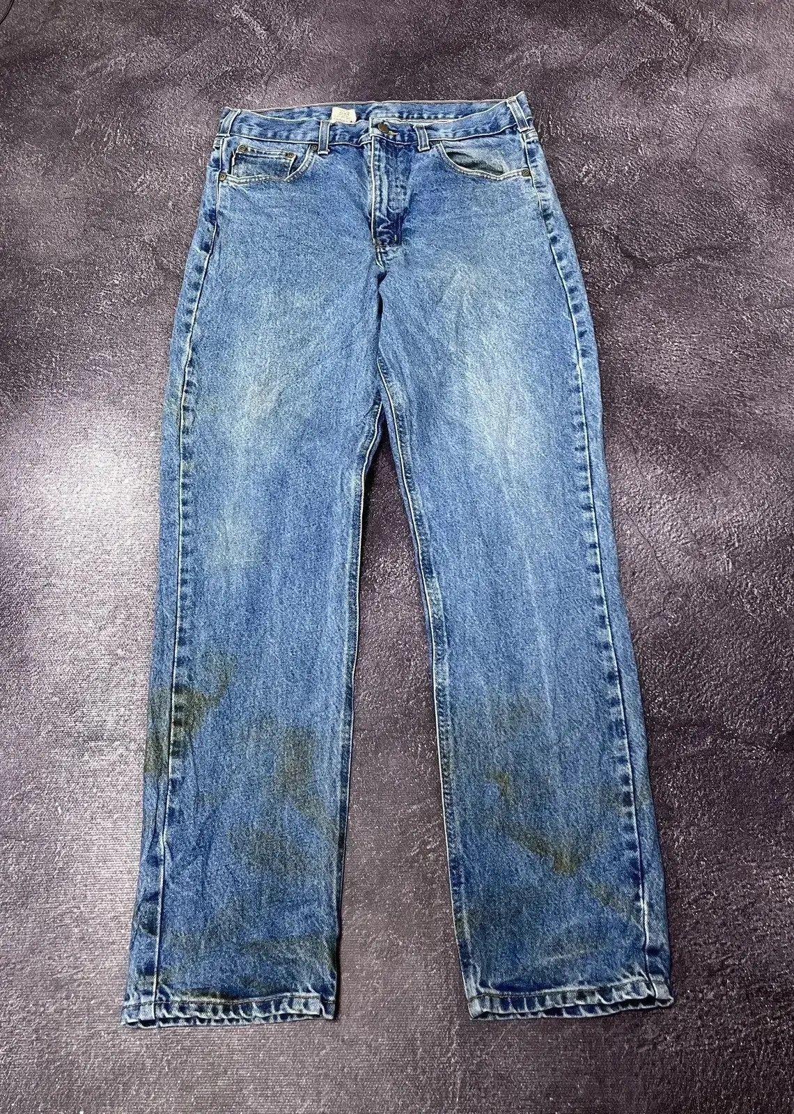 Carhartt × Vintage Vintage Carhartt Blue Denim Work Hype Straight Fit Jeans Size US 33 - 2 Thumbnail