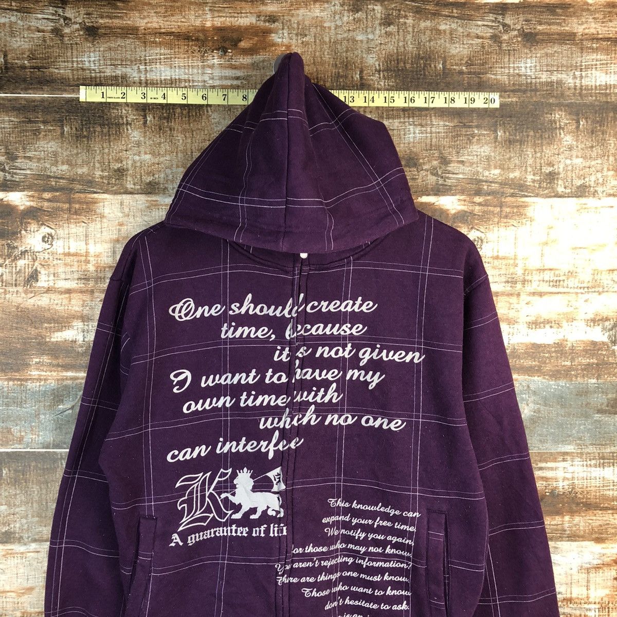 Japanese Brand Famock Purple art vintage Hoodie sweatshirt #A1275 Size US M / EU 48-50 / 2 - 2 Thumbnail