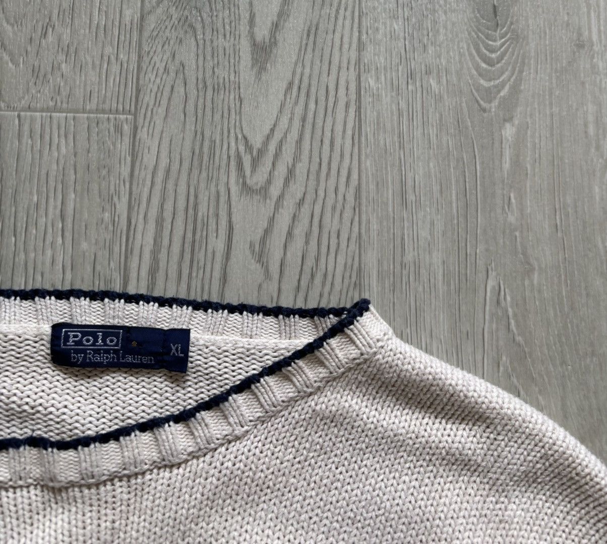 Polo Ralph Lauren × Vintage Vintage Polo Ralph Lauren Beige Sweater Logo Size US XL / EU 56 / 4 - 3 Thumbnail