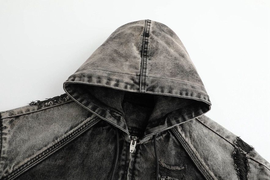 Juun.J Juun.J Destroyed Denim Hooded Jacket Size US M / EU 48-50 / 2 - 3 Thumbnail