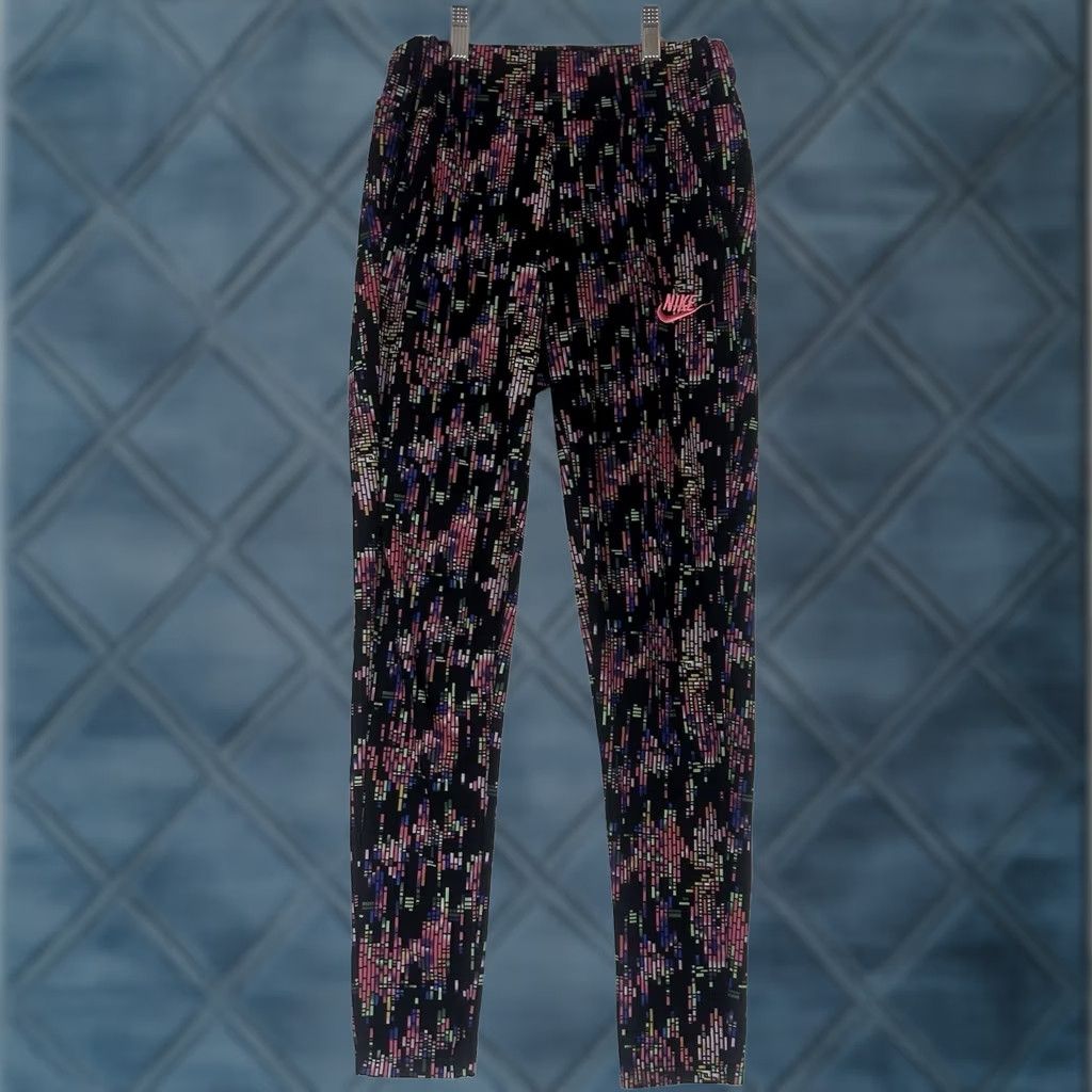 Nike Nike AQ Sport Leggings Joggers Womens M Black Abstract Pockets Run Gym Yoga Size 32" / US 10 / IT 46 - 1 Thumbnail