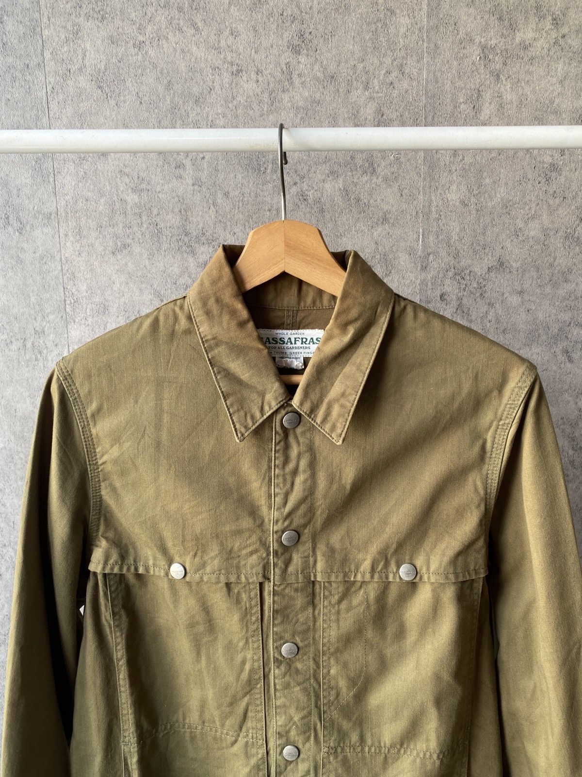 Sassafras Sassafras Japan Olive Green Sunfaded Button Jacket Size US M / EU 48-50 / 2 - 3 Thumbnail