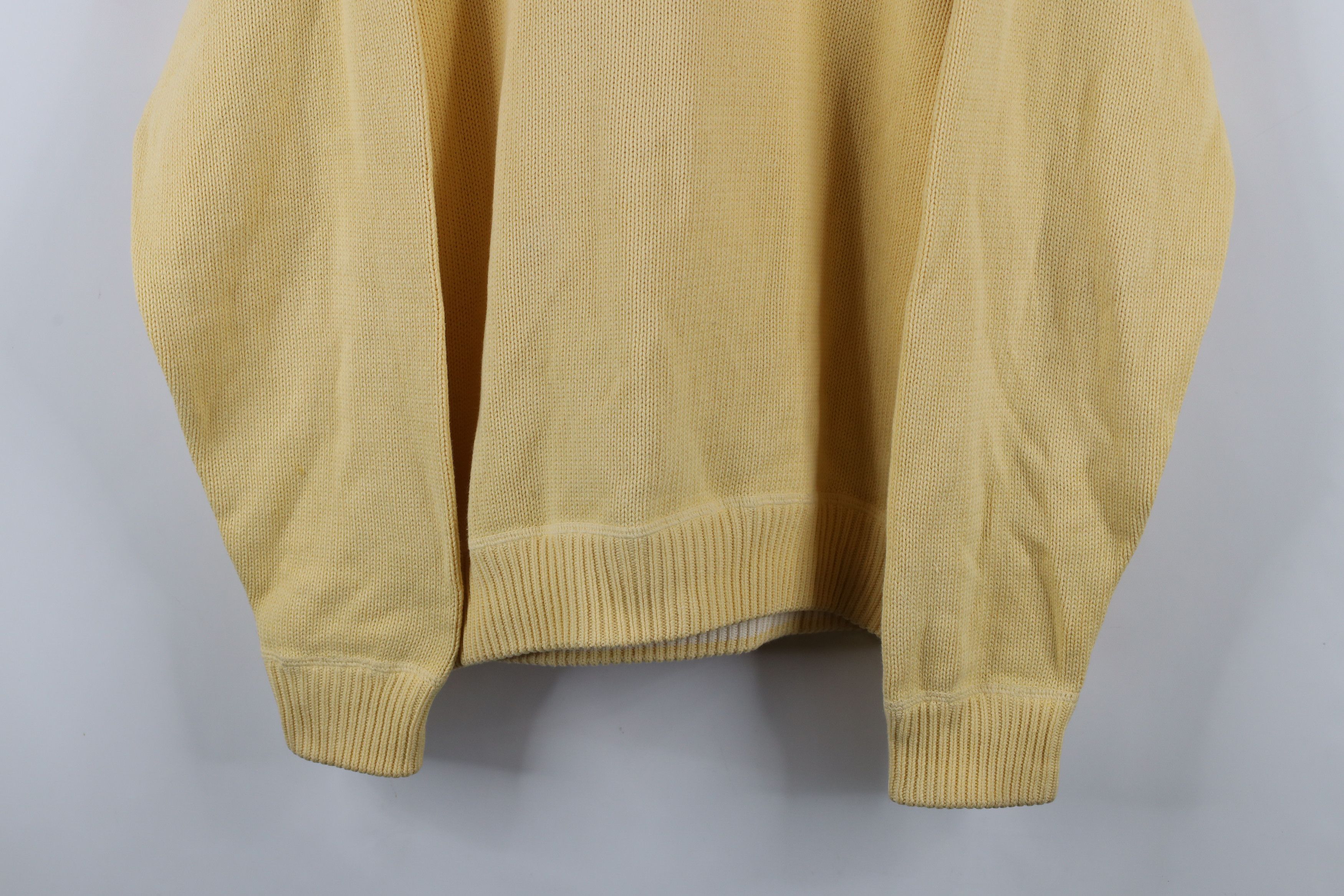 Vintage Vintage 90s Streetwear Blank Cotton Knit Sweater Yellow Size US L / EU 52-54 / 3 - 3 Thumbnail