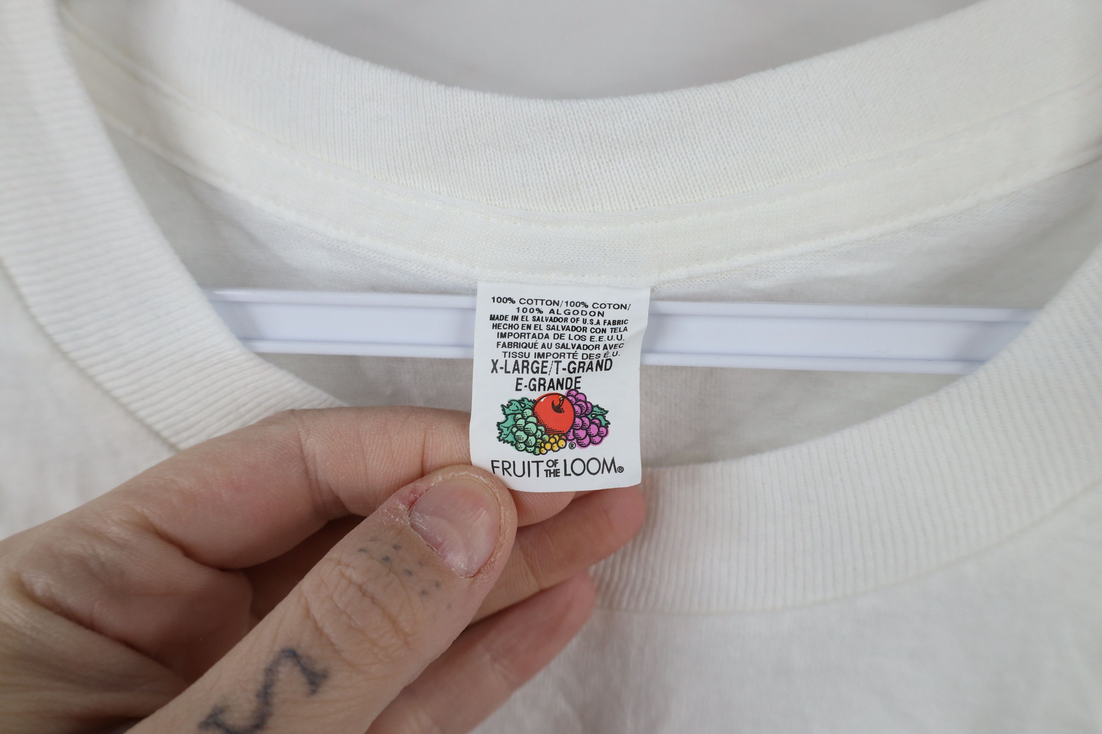 Vintage Vintage 90s Streetwear Cotton Short Sleeve T-Shirt White Size US XL / EU 56 / 4 - 4 Thumbnail