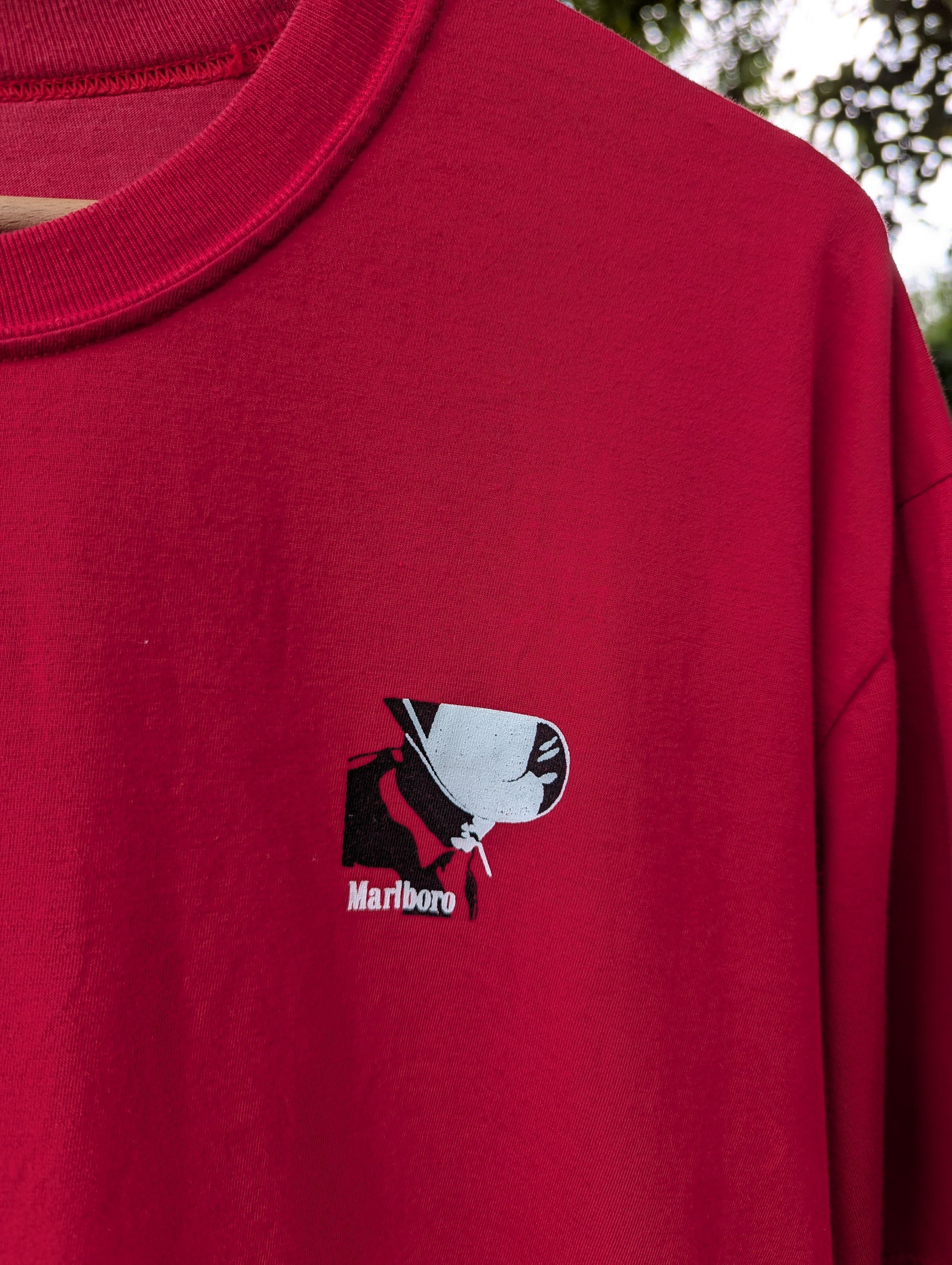 Marlboro Vintage Marlboro Cowboy Smoking Red Tshirt Size US L / EU 52-54 / 3 - 4 Thumbnail