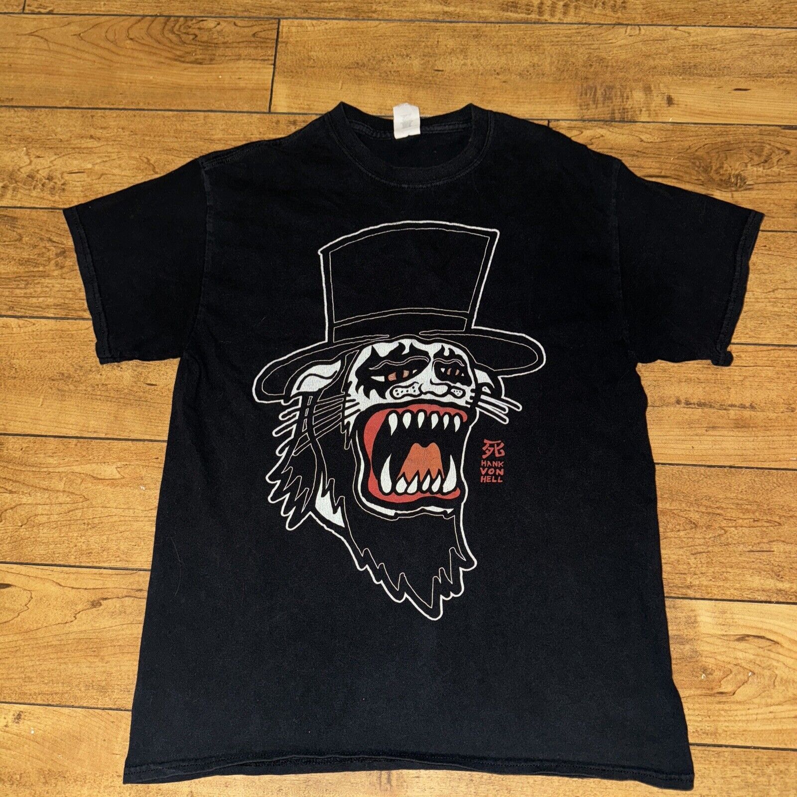 Band Tees × Vintage Vintage Hank Von Hell T-Shirt Punk Rock Metal 19x25.5 Black Size US M / EU 48-50 / 2 - 1 Thumbnail