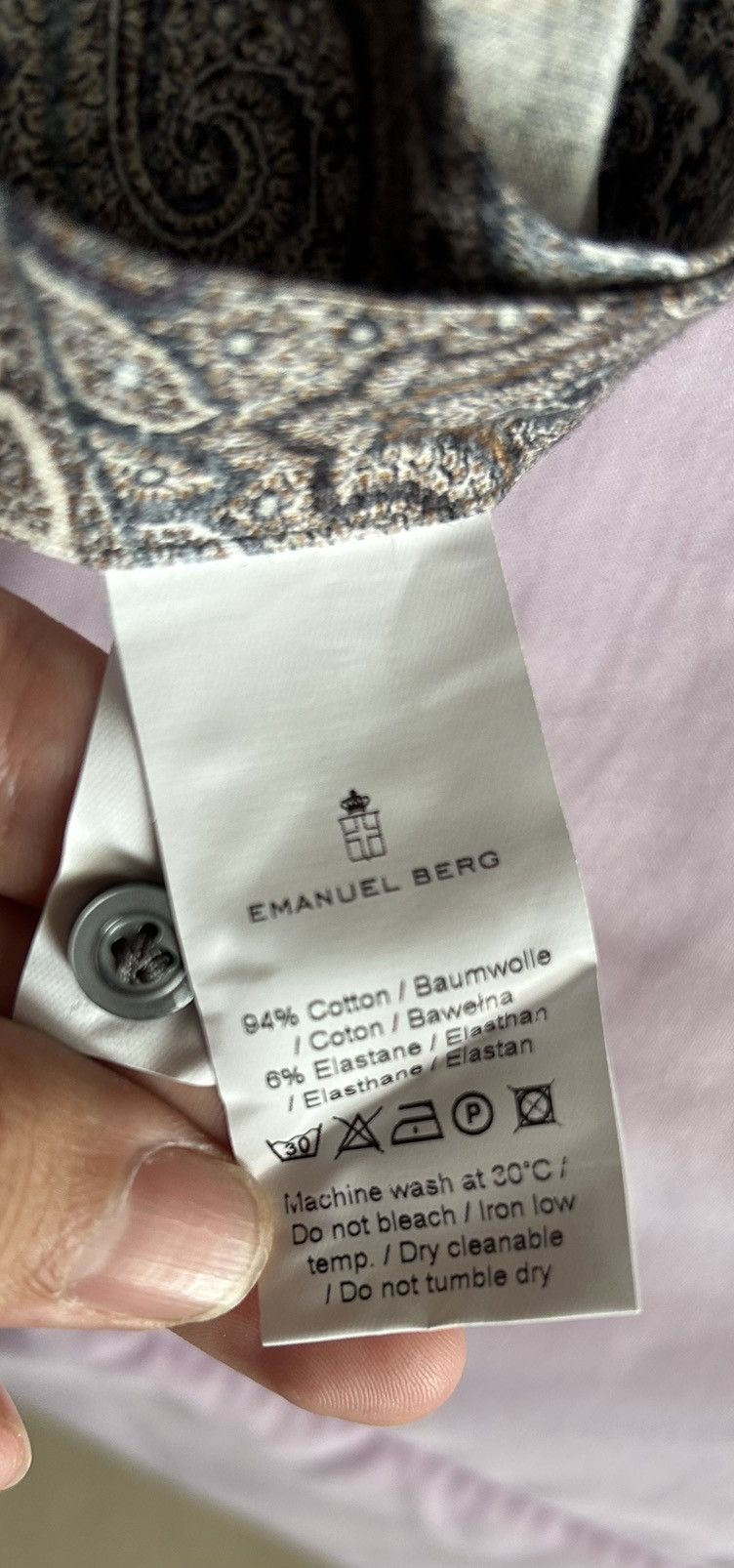 Other Emanuel Berg Luxury Paisley Button Down Shirt Sz L $298MSRP Size US L / EU 52-54 / 3 - 10 Thumbnail