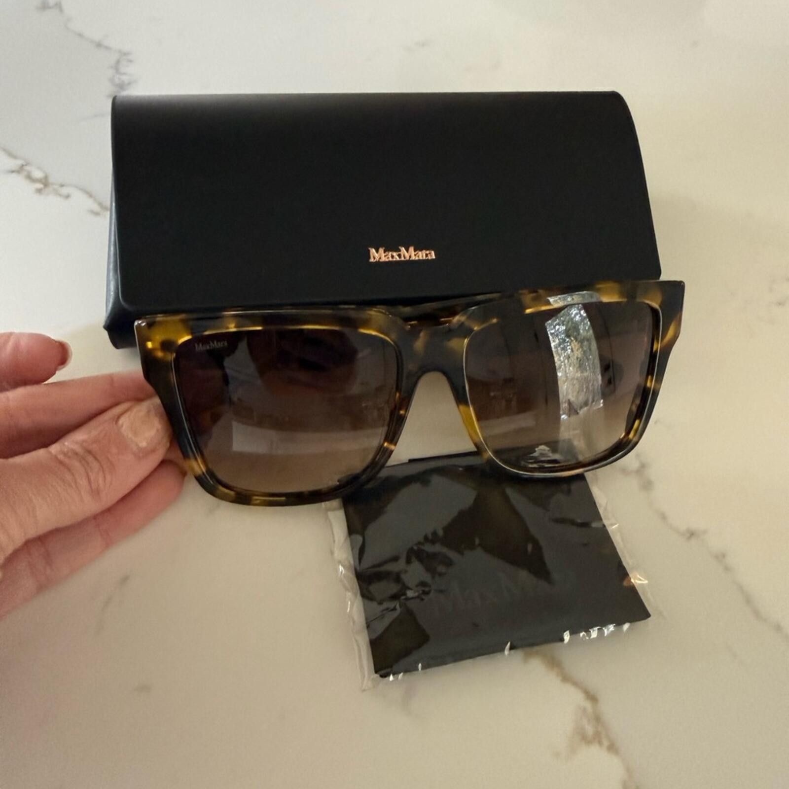 Max Mara Max Mara Glimpse2 Blonde Havana Tortoiseshell Sunglasses Size ONE SIZE - 6 Thumbnail