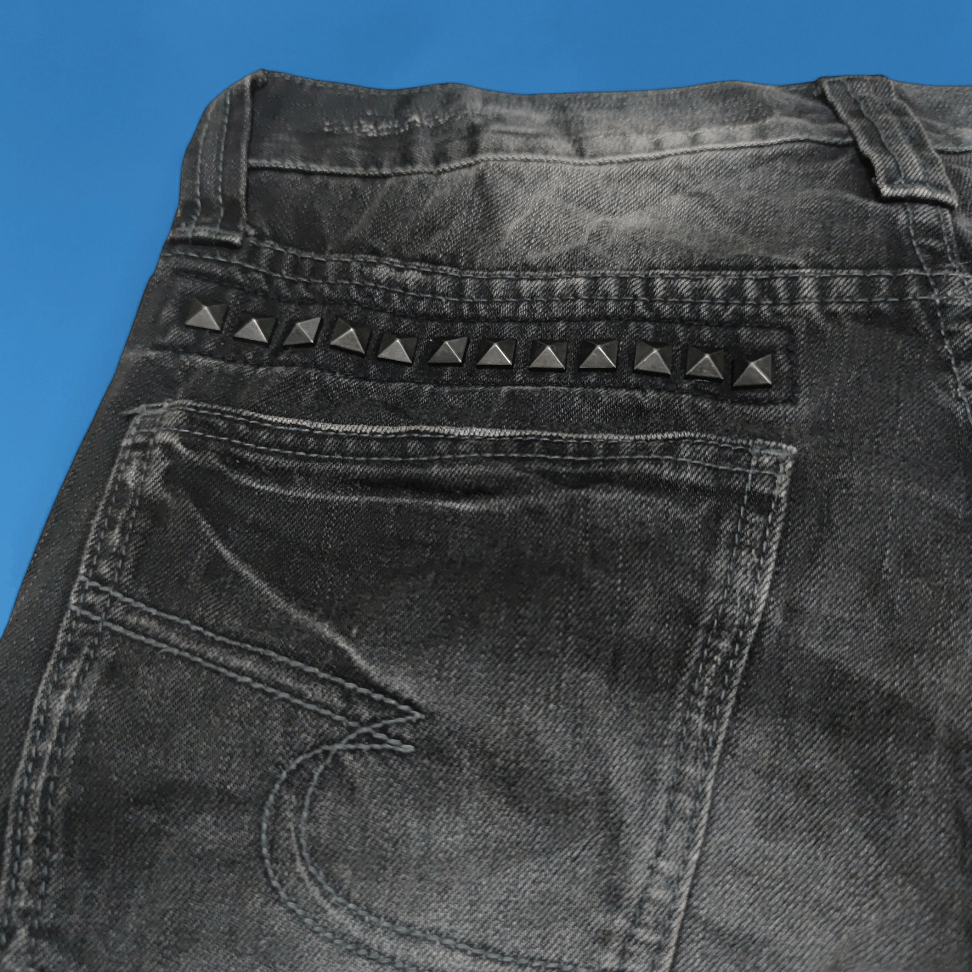 semanticdesign Semantic Design Studded Denim Short Pants Size US 31 - 8 Thumbnail