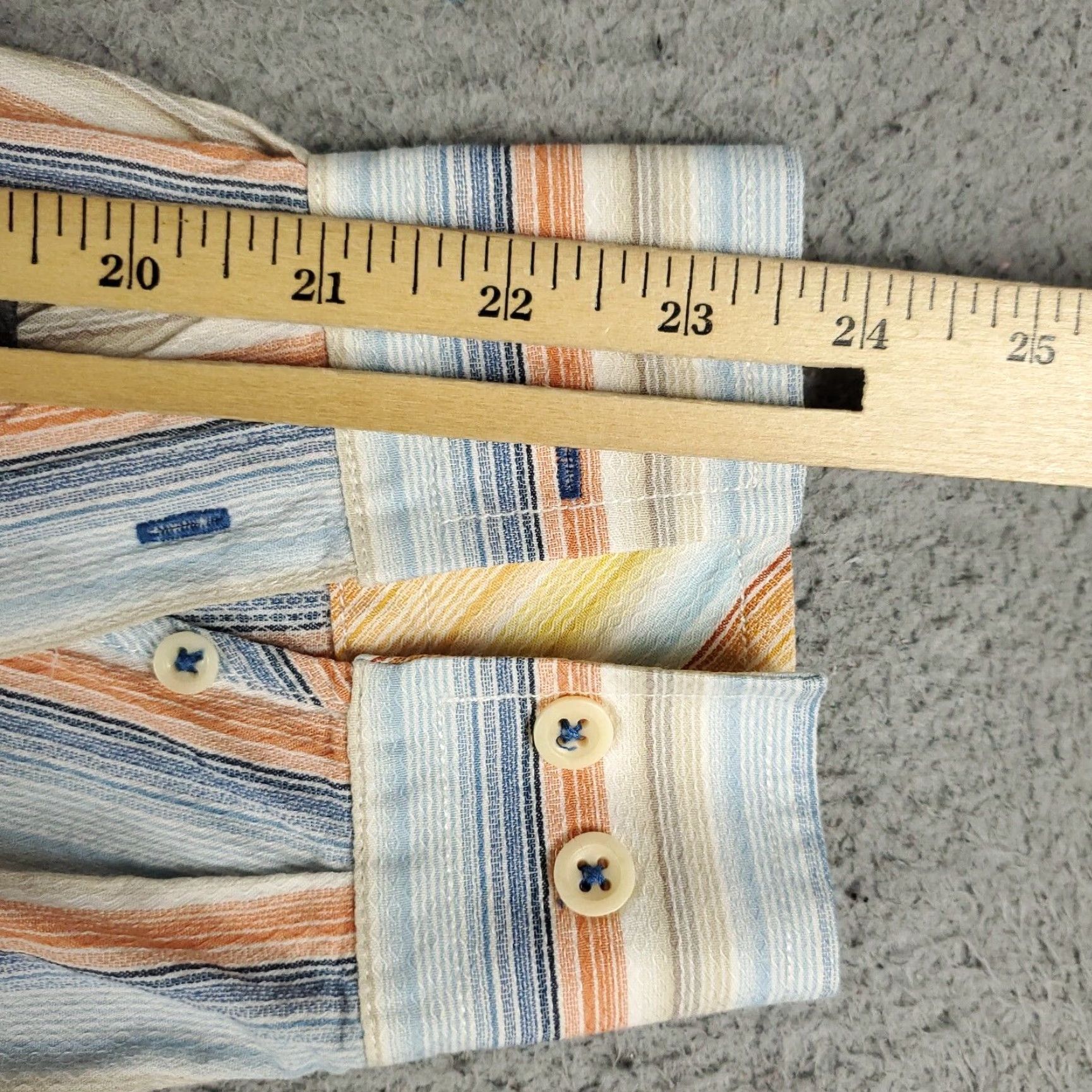 Tommy Bahama VINTAGE Tommy Bahama Shirt Mens Large Blue Striped Lyocell Button-Up Long Sleeve - Men's Casual Formal Resort Size US L / EU 52-54 / 3 - 7 Thumbnail