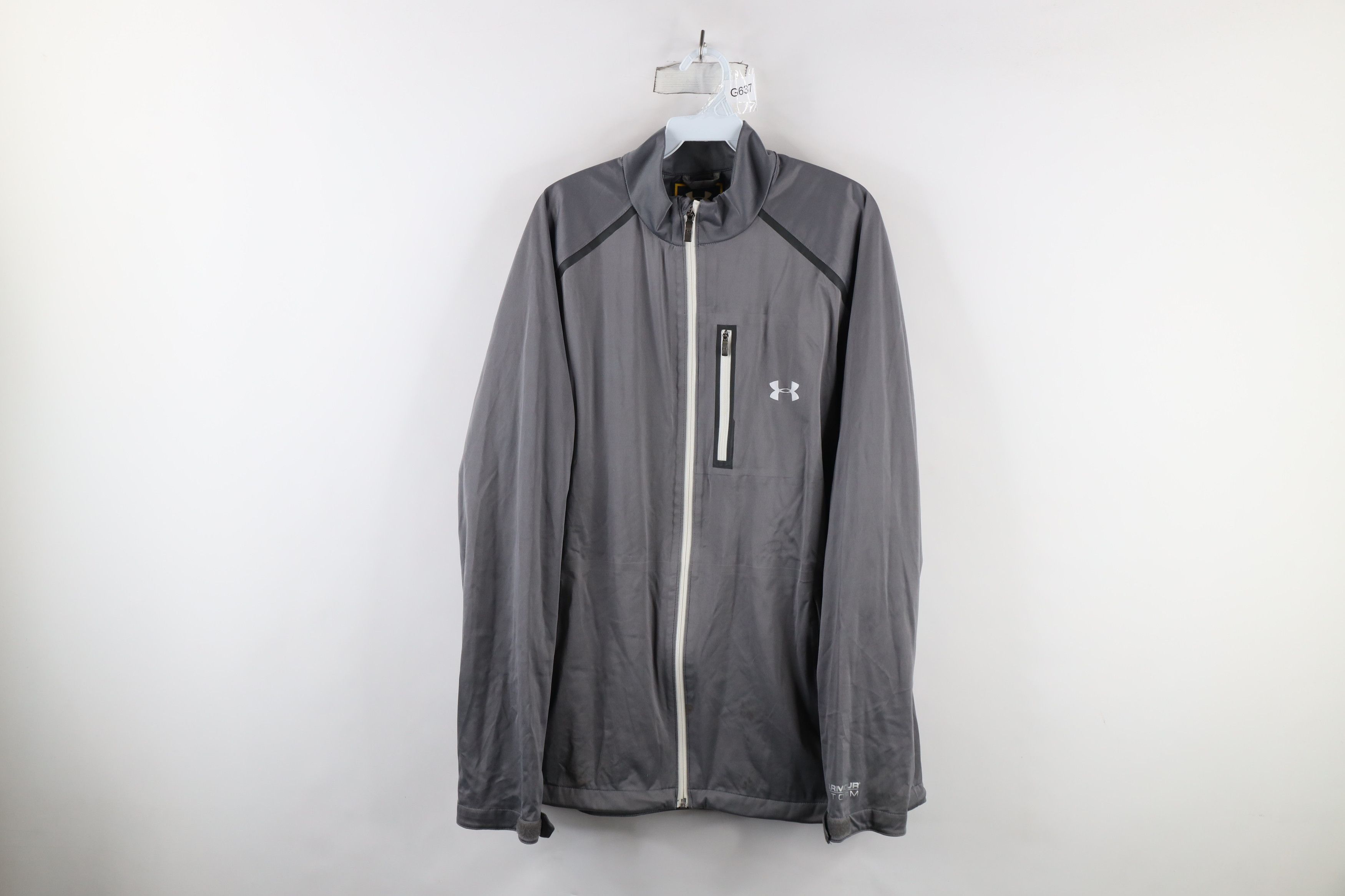 Under Armour × Vintage Under Armour Storm Waterproof Full Zip Rain Jacket Gray Size US M / EU 48-50 / 2 - 1 Thumbnail