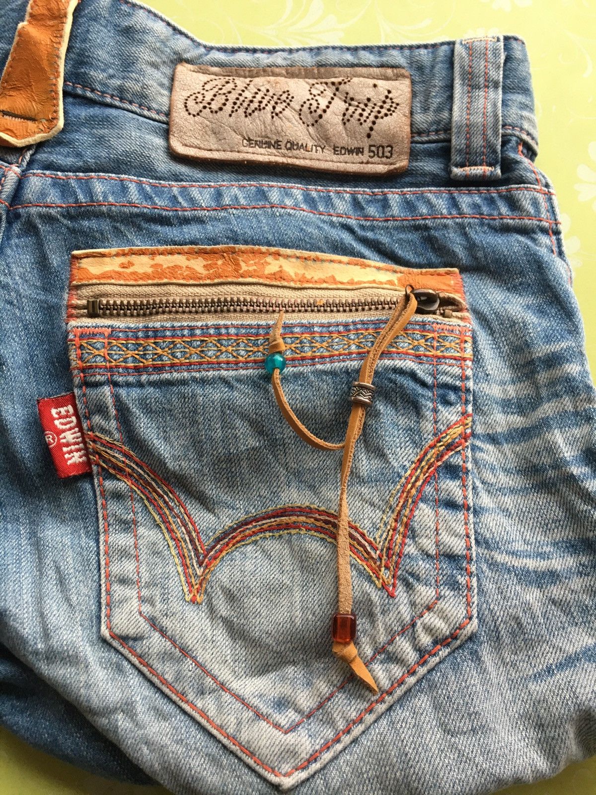 Edwin × Japanese Brand Edwin 503 blue trip navajo style Size 30" / US 8 / IT 44 - 19 Thumbnail