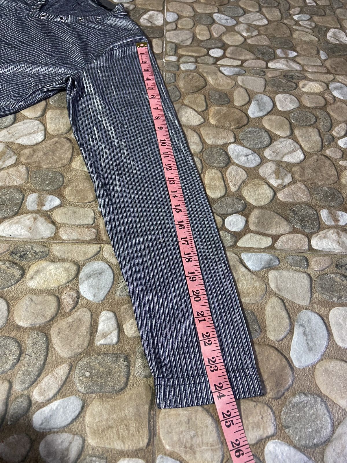 If Six Was Nine VTG Y2K mitex long sleeve t-shir knite waffel metalic Size US M / EU 48-50 / 2 - 8 Thumbnail