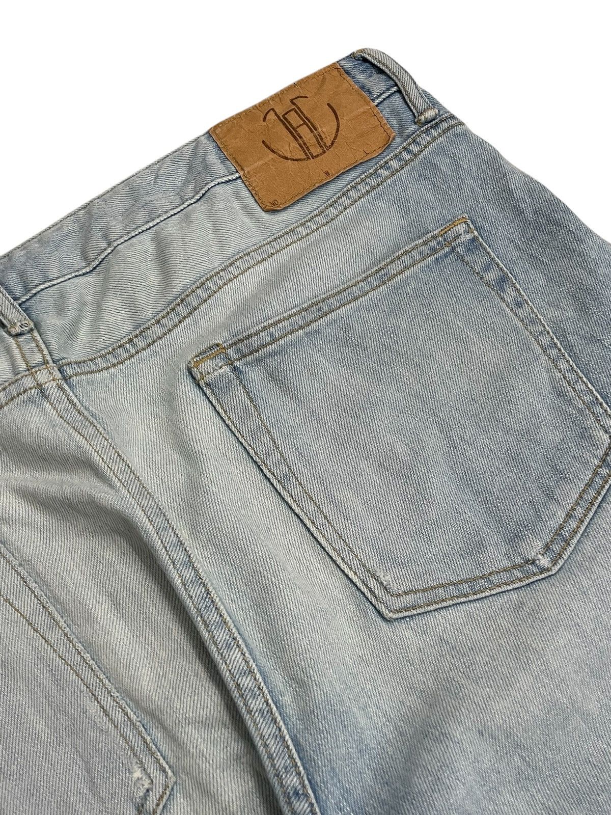 Japan Blue × Japanese Brand Japan Blue Stretch Denim Knotwood Bug Indigo Distress Design Size US 34 / EU 50 - 17 Thumbnail