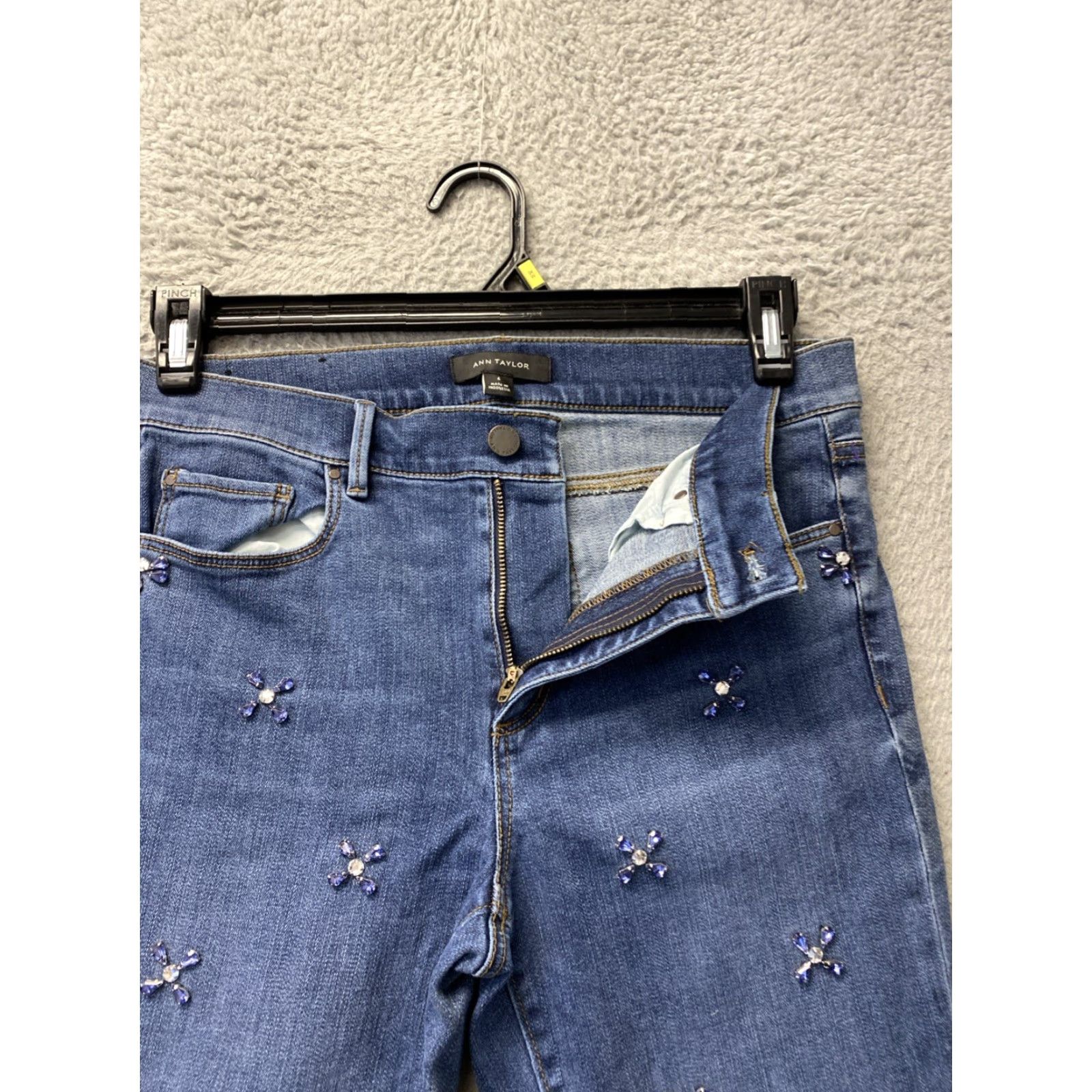 Ann Taylor ANN TAYLOR High Waist Skinny Jeans Size 6 (27X27) Blue Medium Wash Womens Size 27" / US 4 / IT 40 - 2 Thumbnail