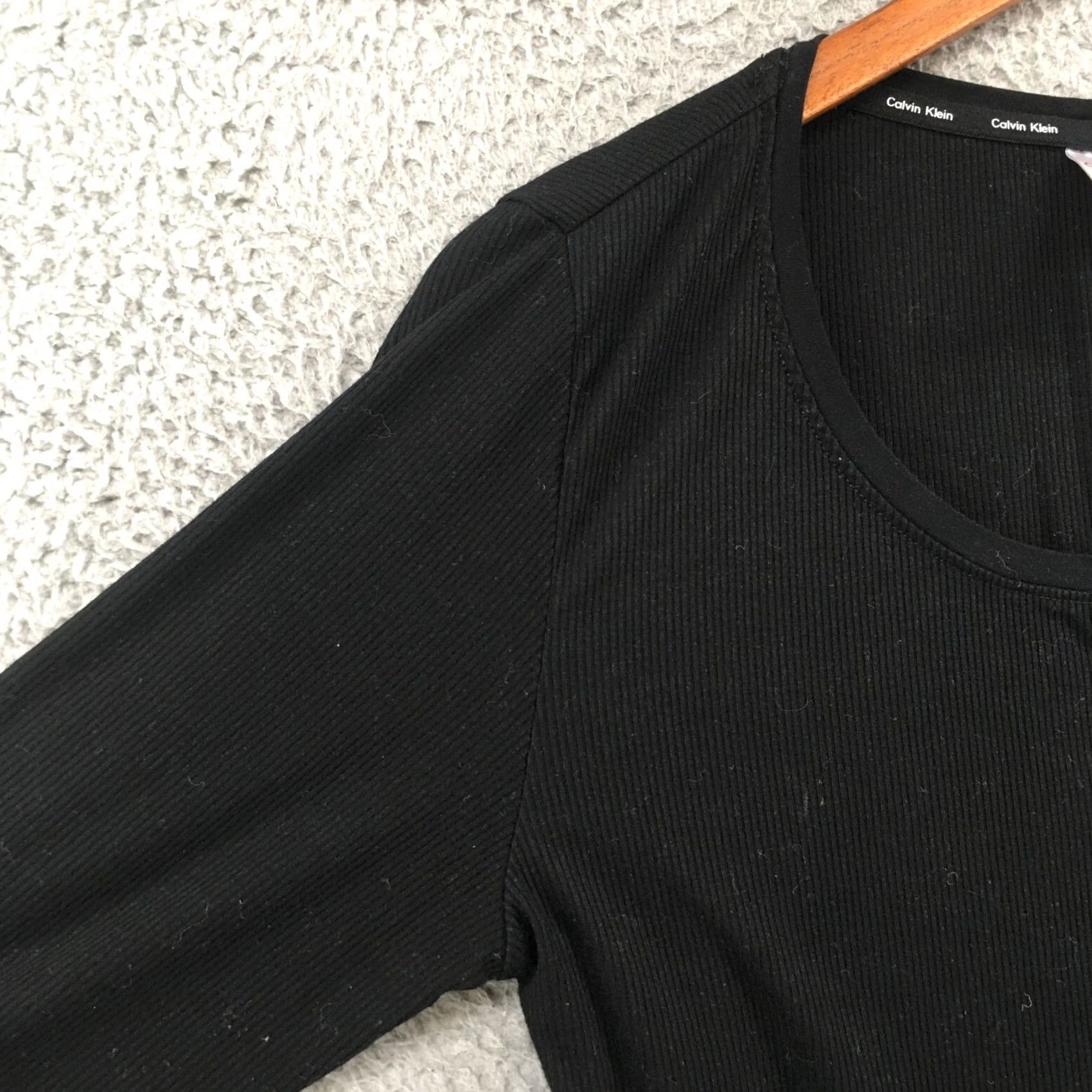 Calvin Klein Calvin Klein Sleepwear Shirt Womens Large Solid Black Long Sleeves Pullover Size L / US 10 / IT 46 - 4 Thumbnail