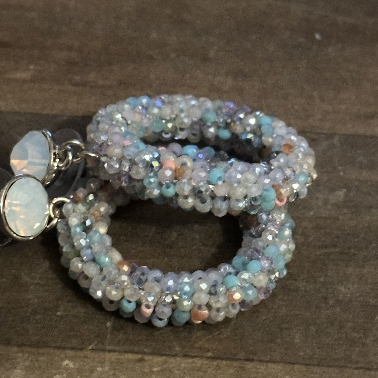 Other Seed bead wrapped dangle circle hoop earrings Size ONE SIZE - 3 Thumbnail