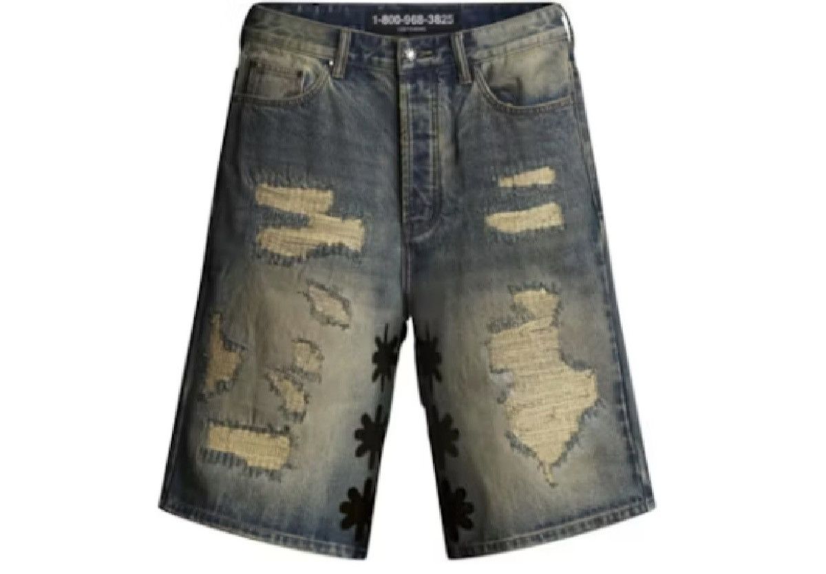 LOSTSHDWS LOST SHDWS DSTRY Denim Blue & Black Shorts Size US 30 / EU 46 - 1 Preview