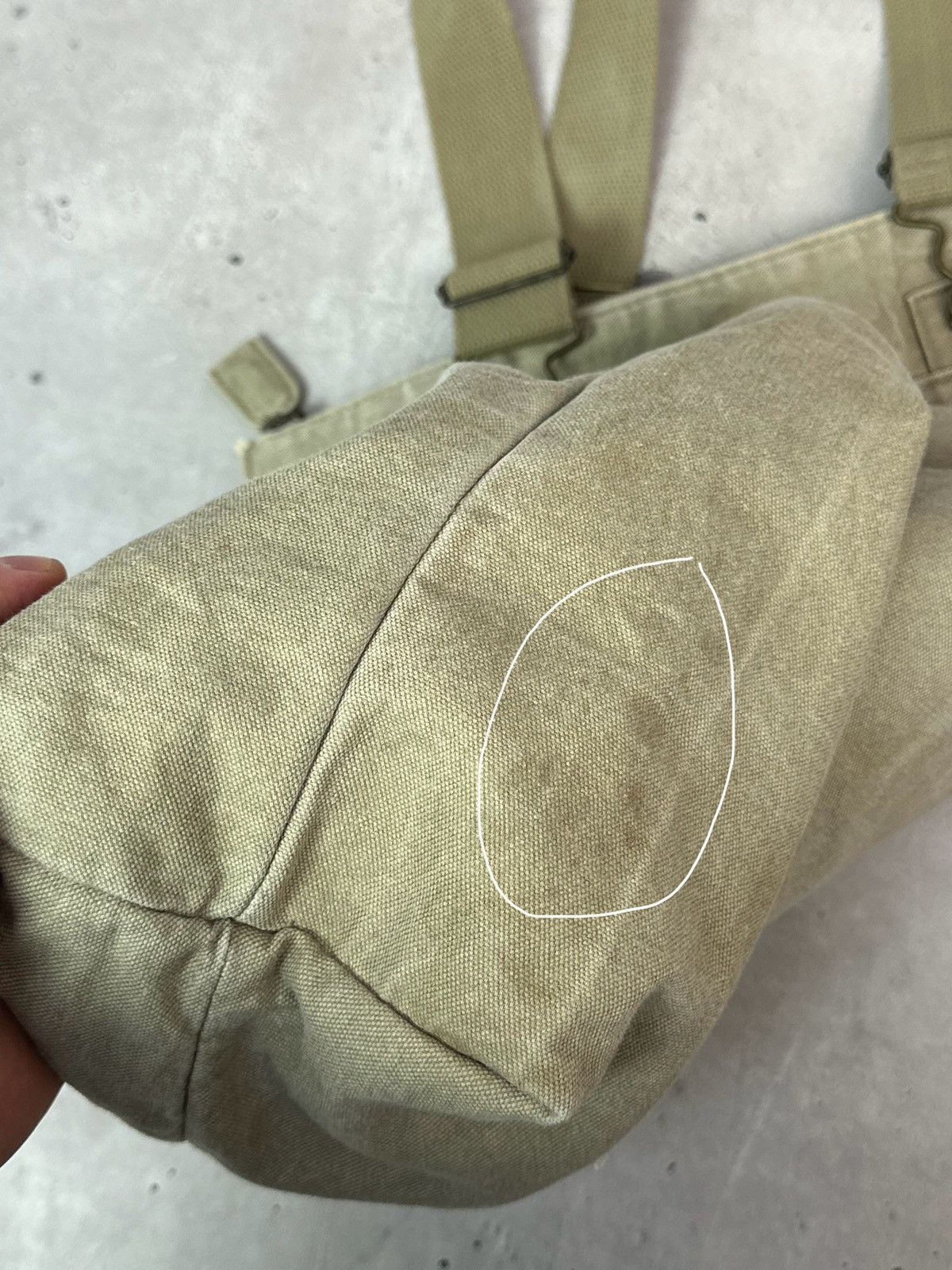 Armani Exchange Vintage Armani Exchange Beige Denim Washed Handle Bag Size ONE SIZE - 14 Thumbnail