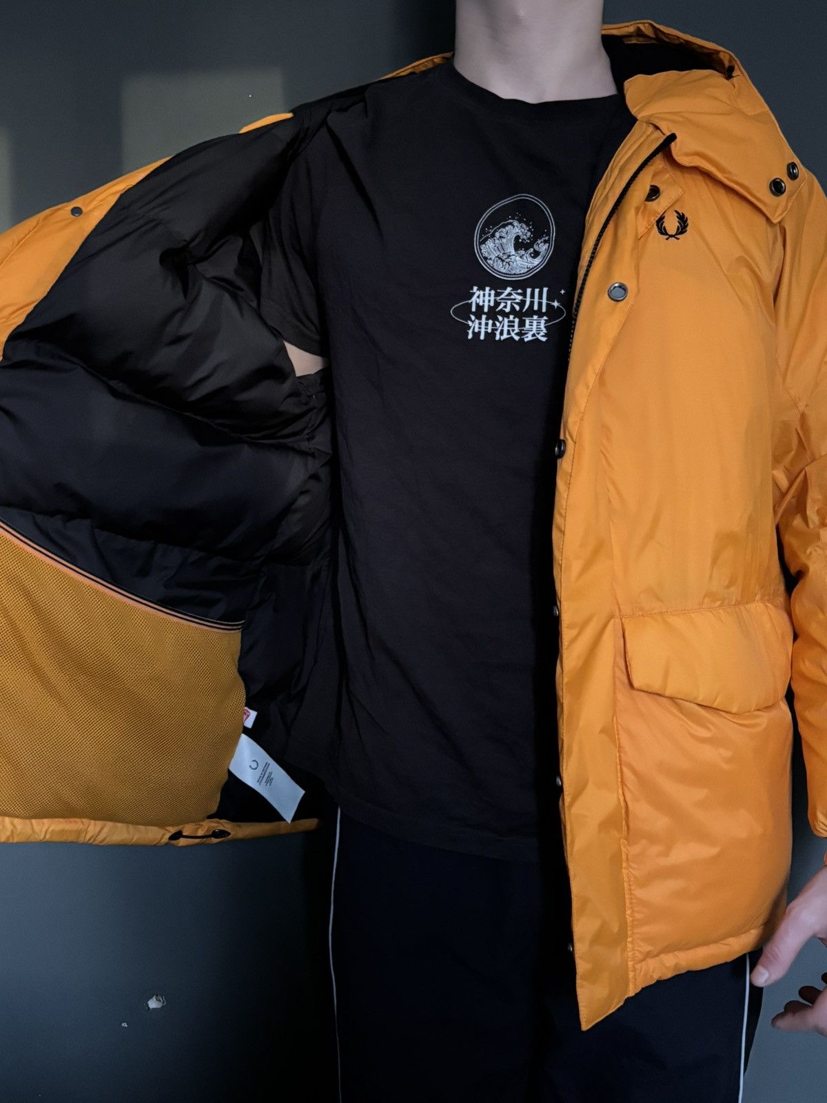 Fred Perry Fred Perry Vintage Puffer Jacket Mustard Yellow / Hooded / Size US L / EU 52-54 / 3 - 6 Thumbnail