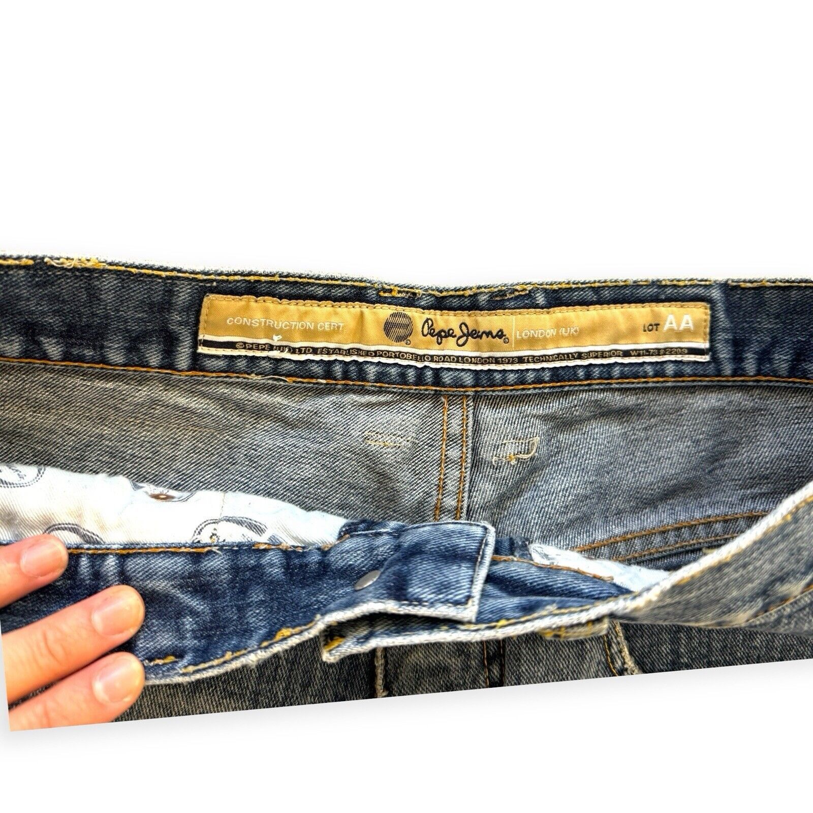 Pepe Jeans × Vintage UK 73 Blue London UK Denim Y2K Hip Hop Baggy 32x33 Wide Leg Size US 32 / EU 48 - 5 Thumbnail